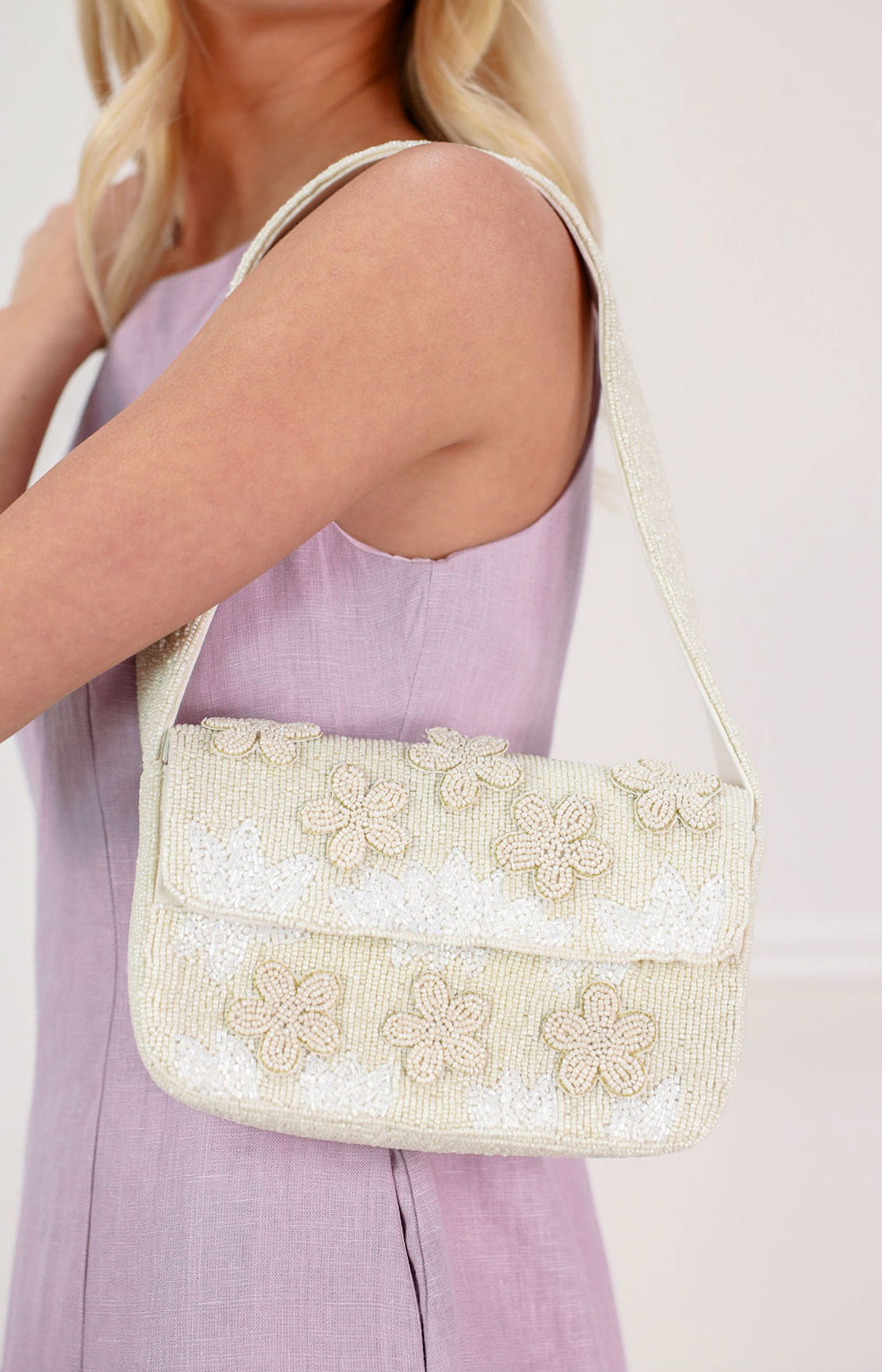Tonal Floral Shoulder Bag - Clothe Boutique