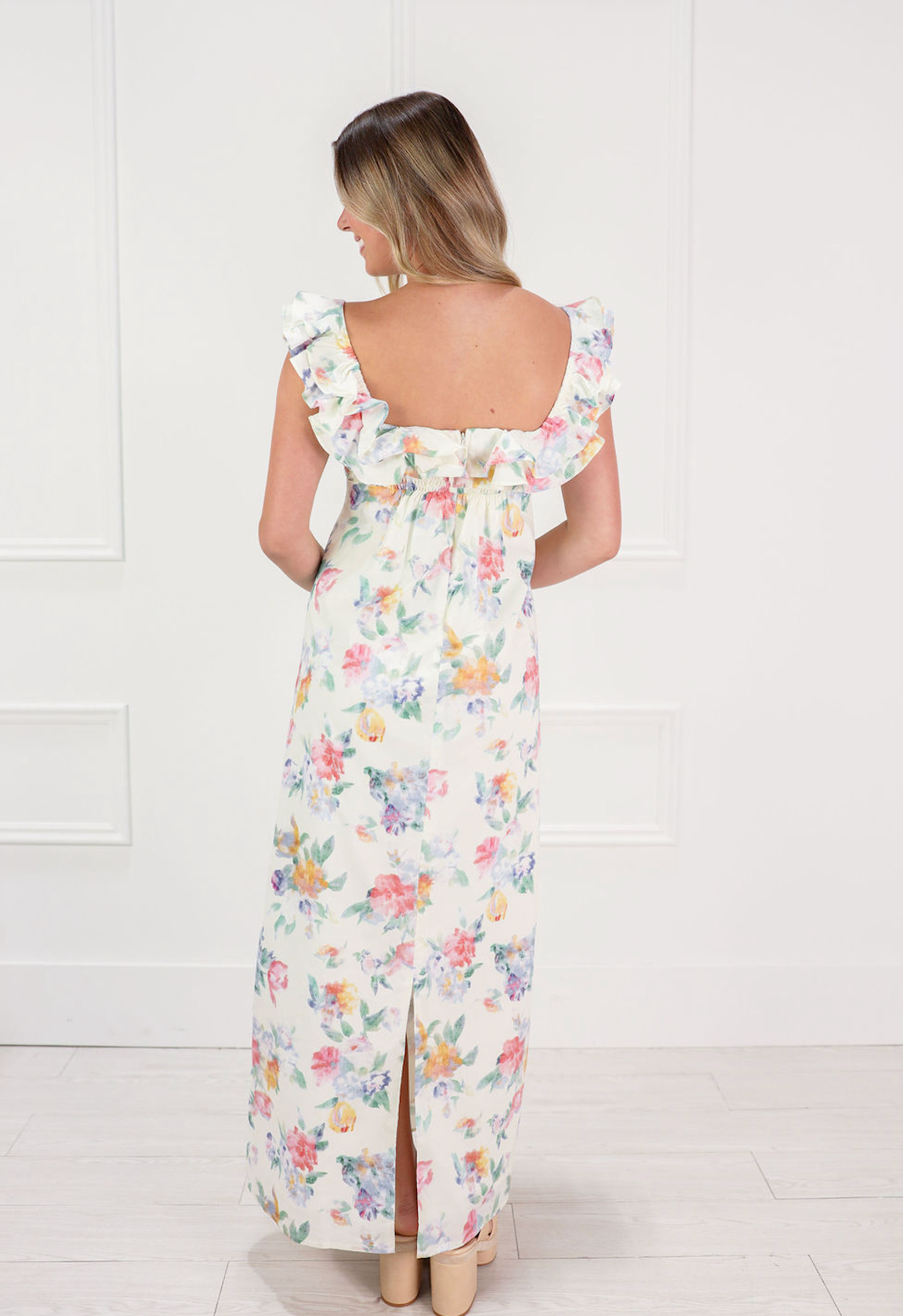 Willow Floral Poplin Midi Dress - Clothe Boutique