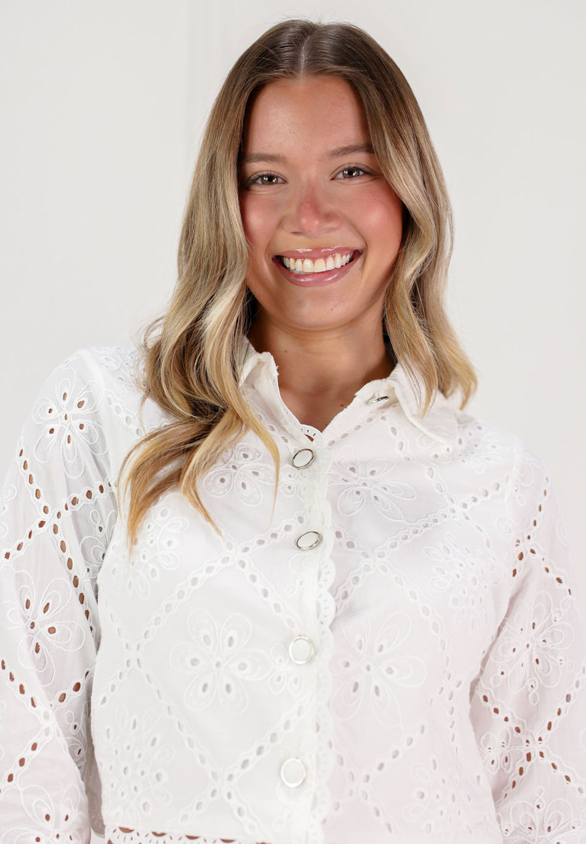 White Eyelet Top & Shorts Set of 2 - Clothe Boutique