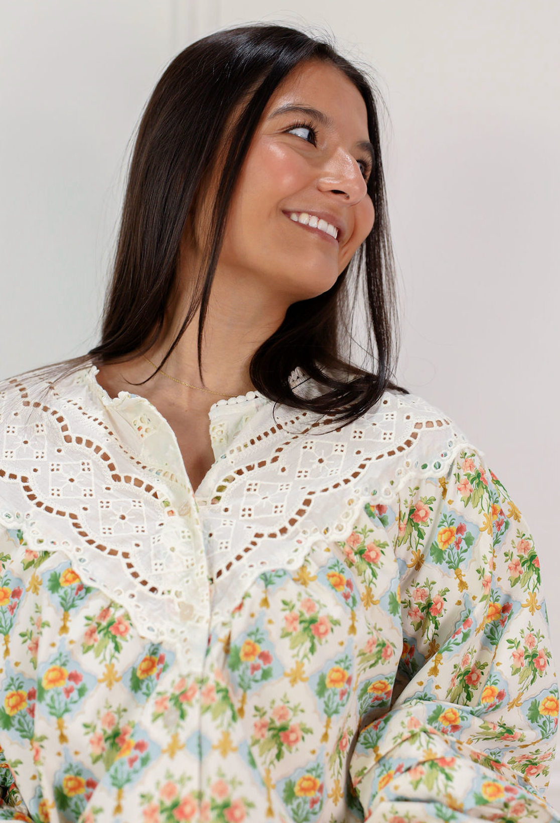 Kellie Floral Bib Blouse - Clothe Boutique