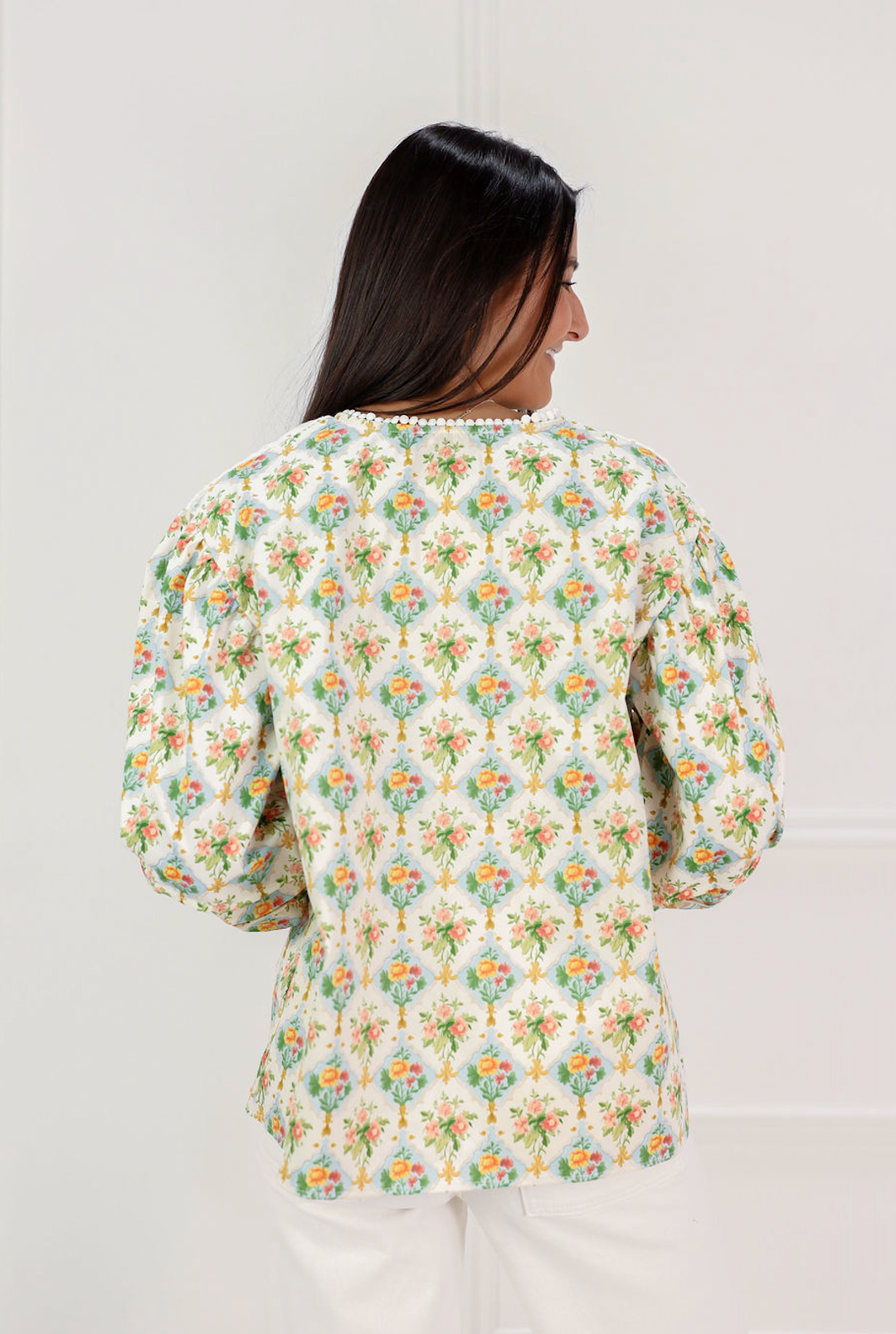 Kellie Floral Bib Blouse - Clothe Boutique