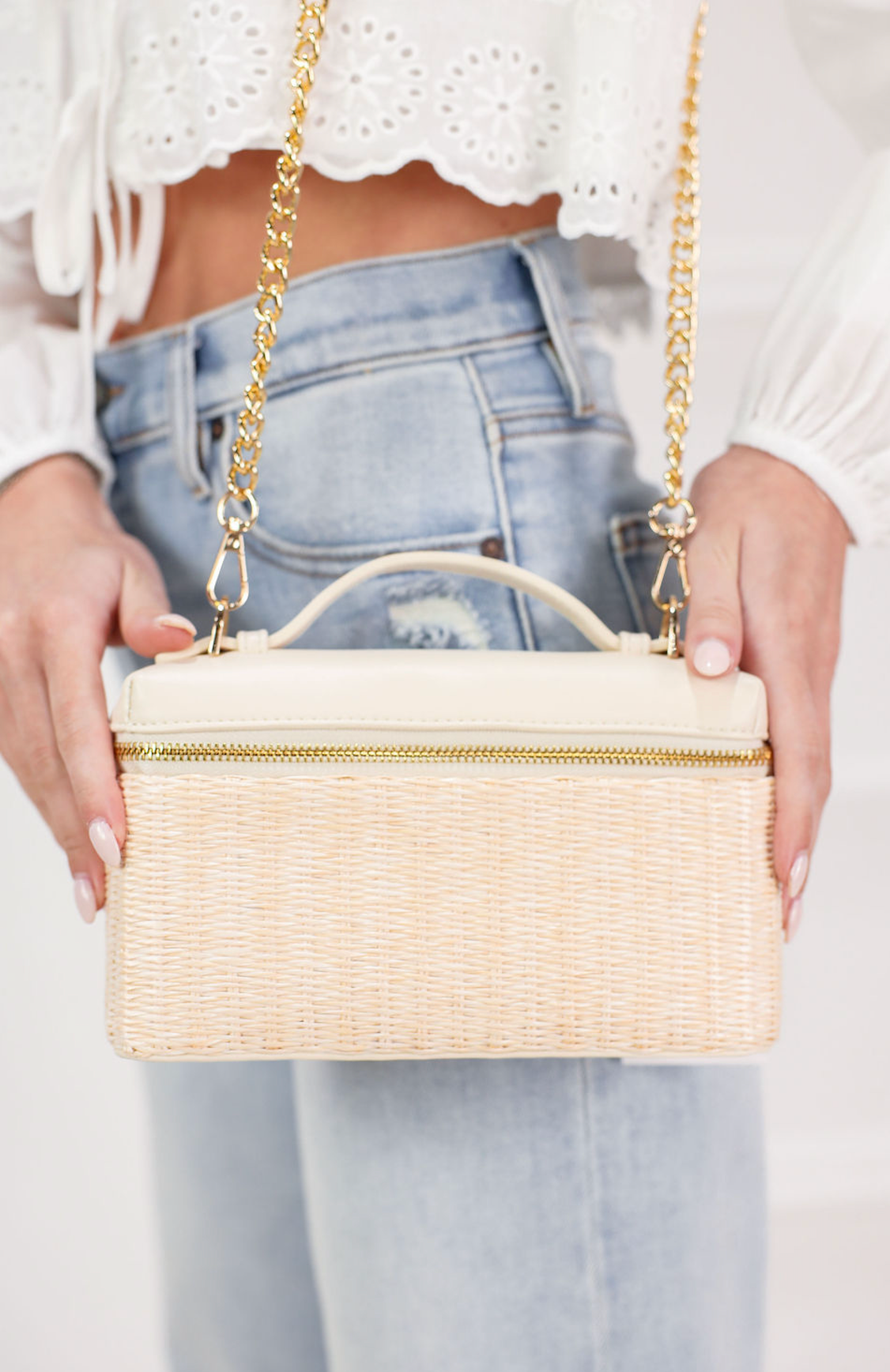 Riley Woven Crossbody Ivory - Clothe Boutique