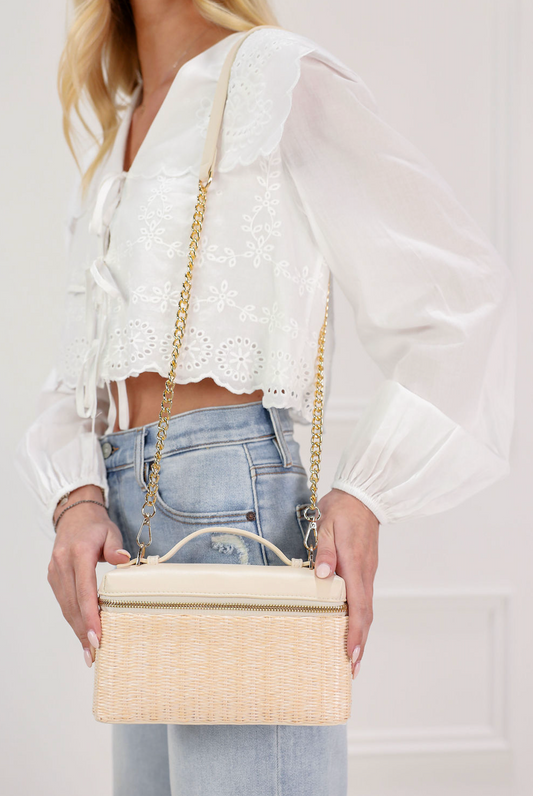 Riley Woven Crossbody Ivory - Clothe Boutique