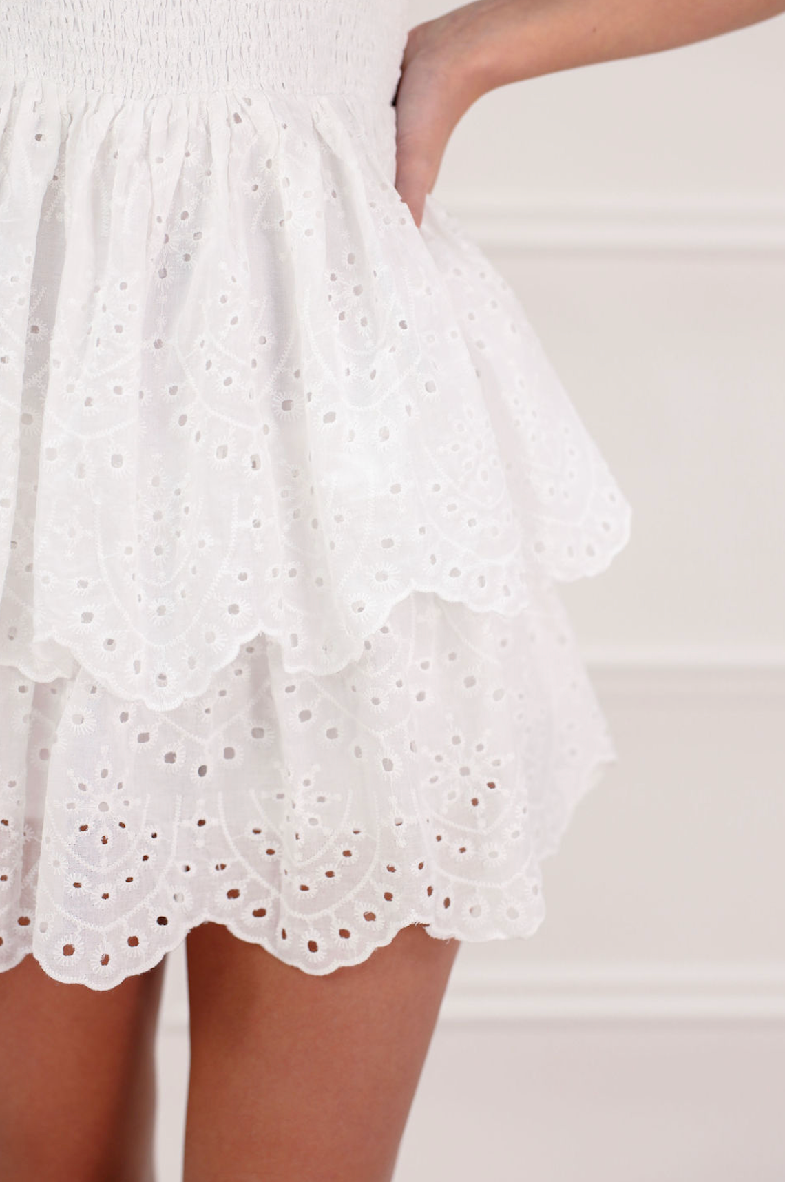 Eyelet Romper Dress w/ Smocked Waist - Clothe Boutique