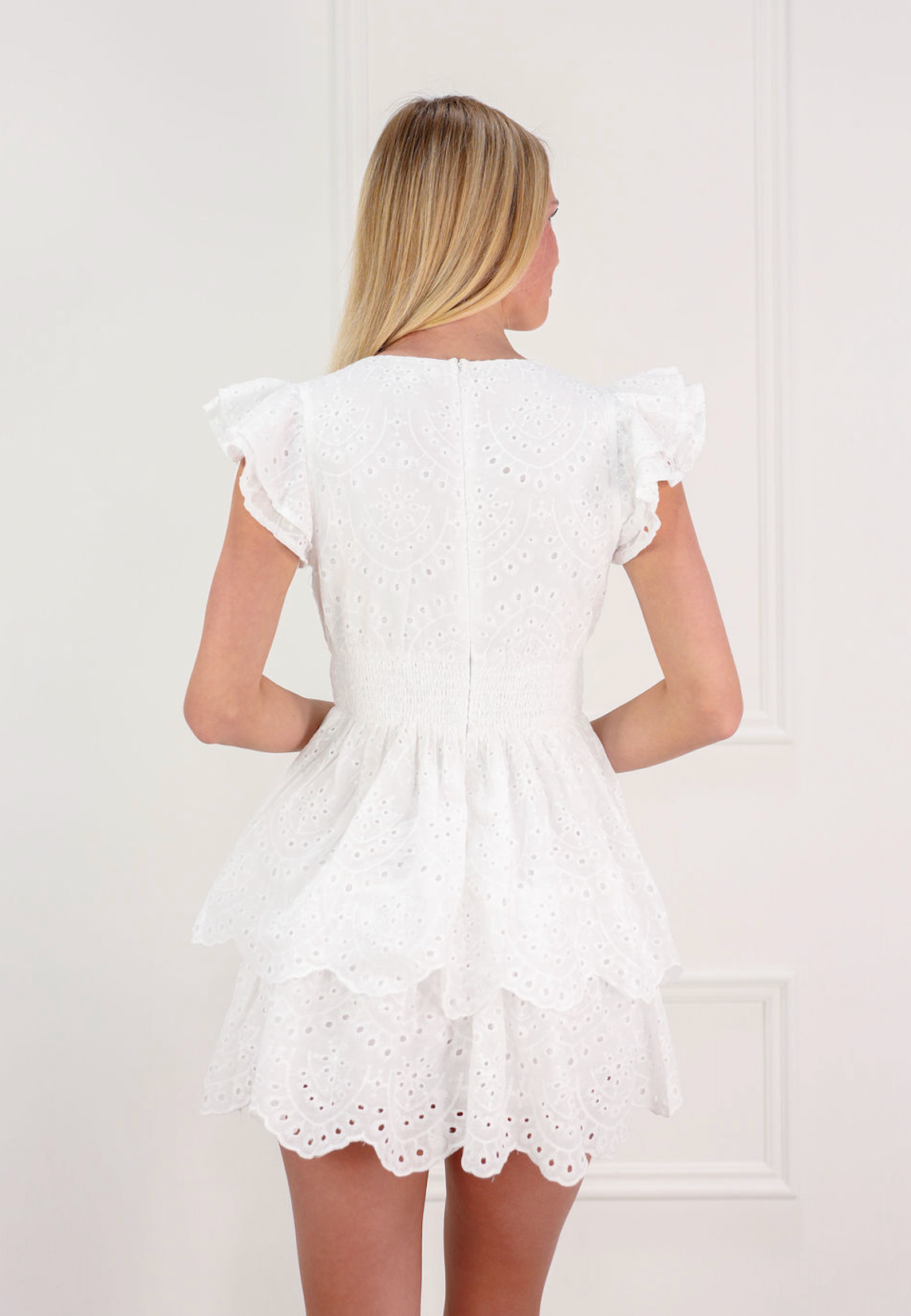 Eyelet Romper Dress w/ Smocked Waist - Clothe Boutique