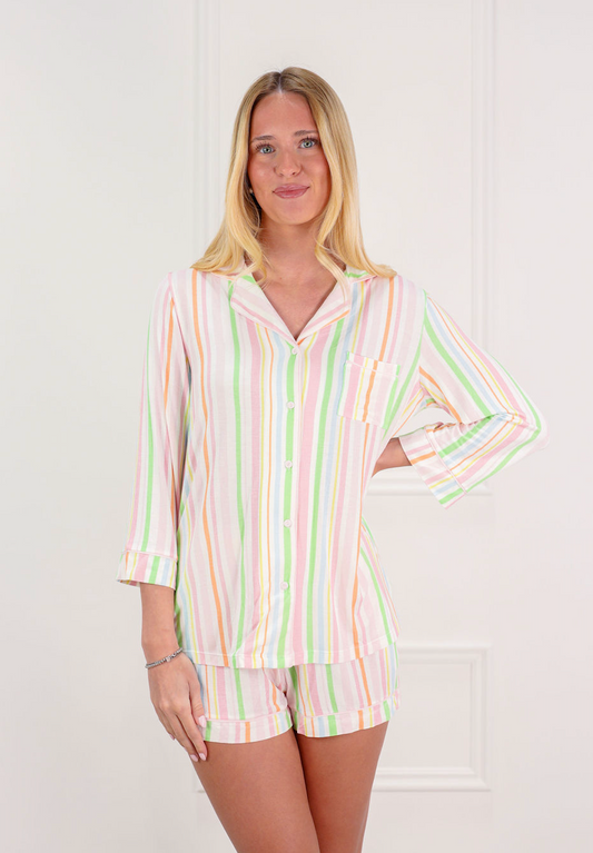 Spring Stripe Top + Short PJ Set of 2