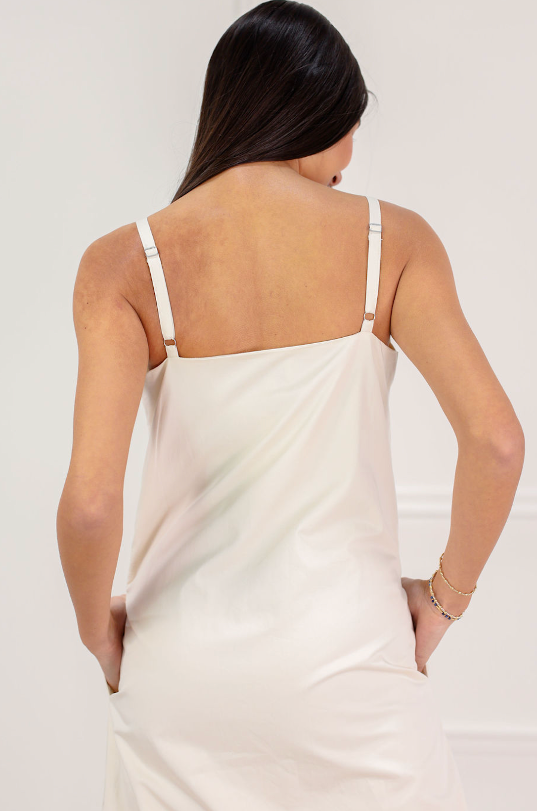 Cream Embroidered Trim Midi Dress - Clothe Boutique