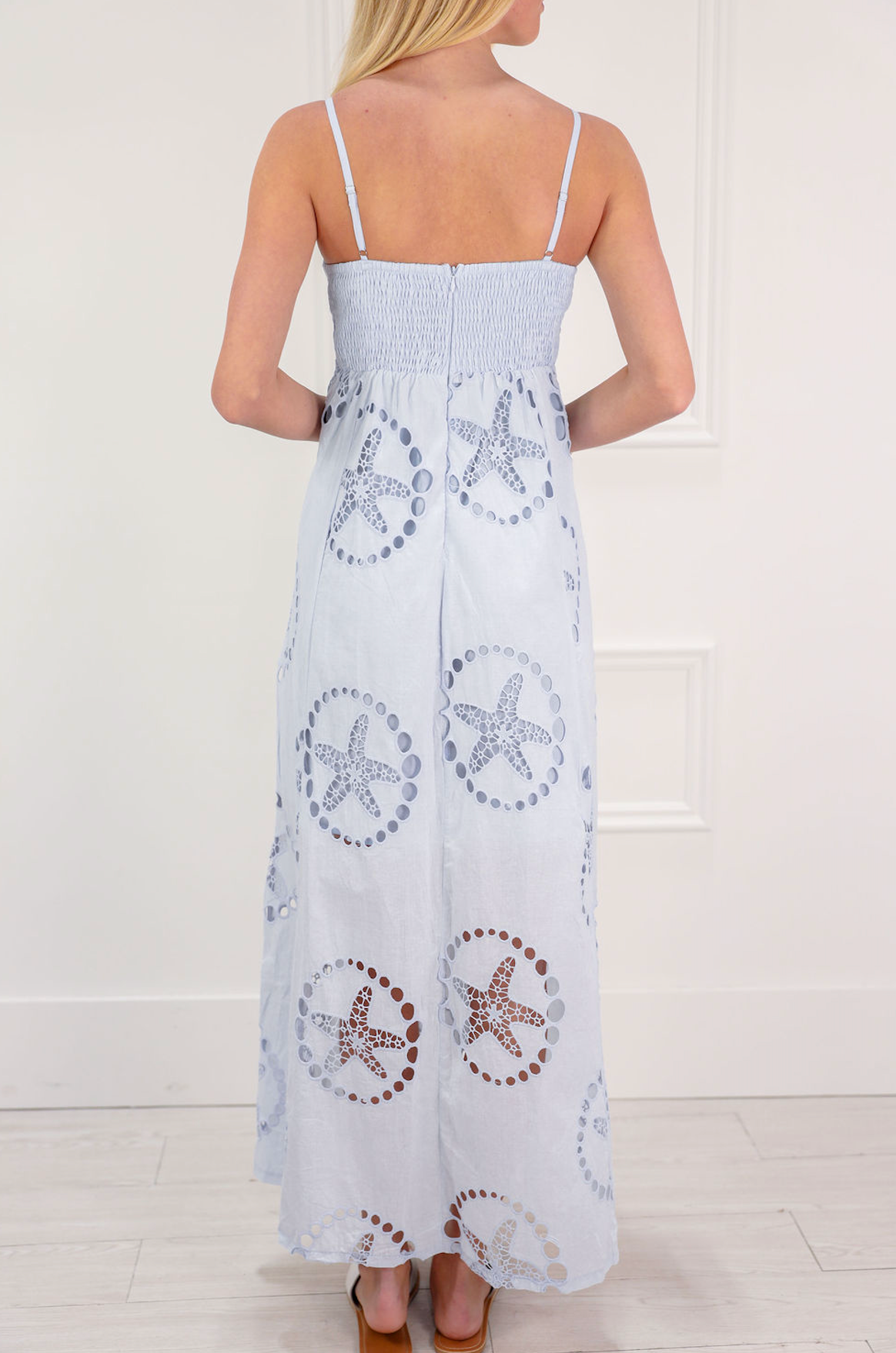 Embroidered Starfish Maxi Dress Blue – Clothe Boutique