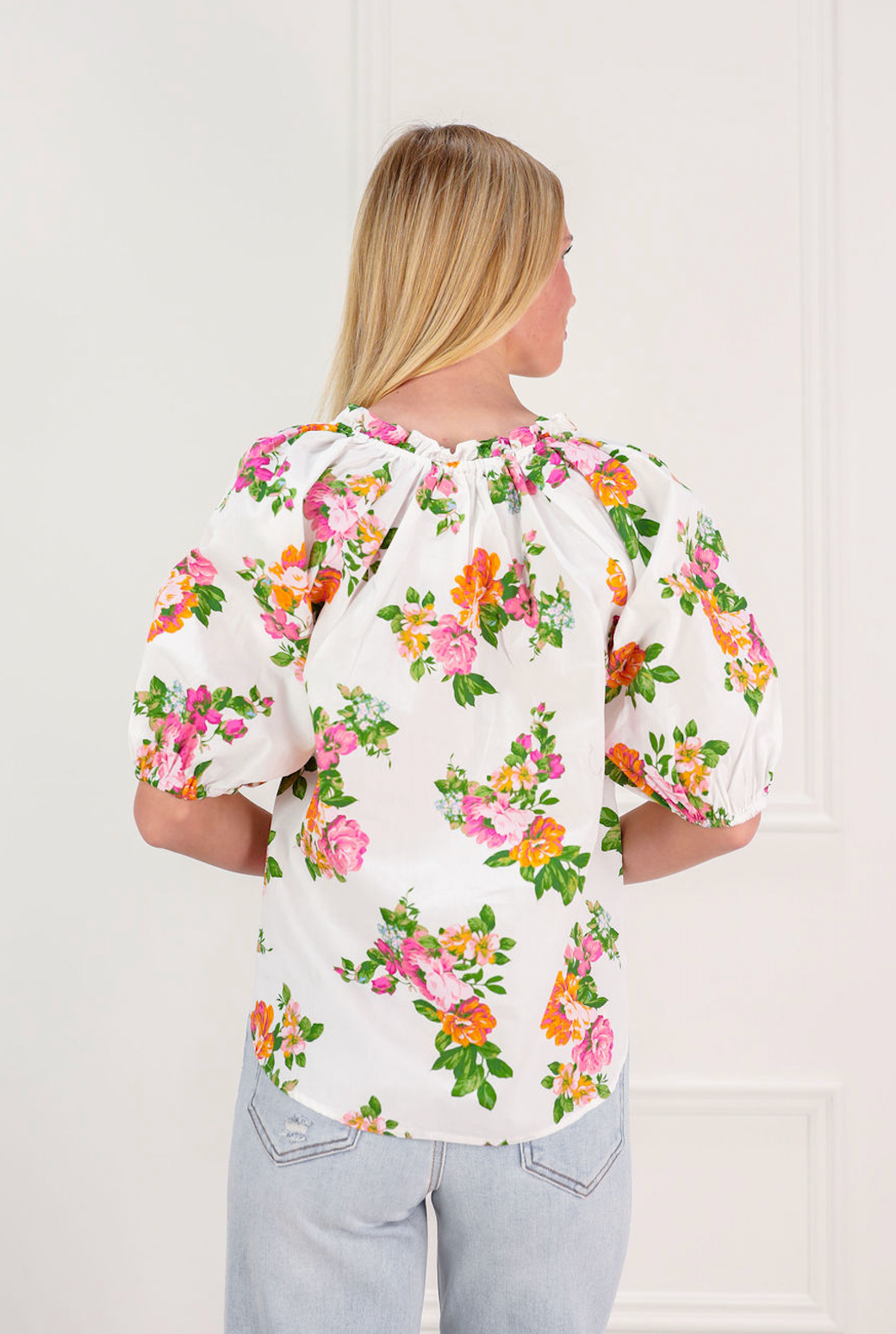 Londyn Floral Puff Sleeve Blouse - Clothe Boutique