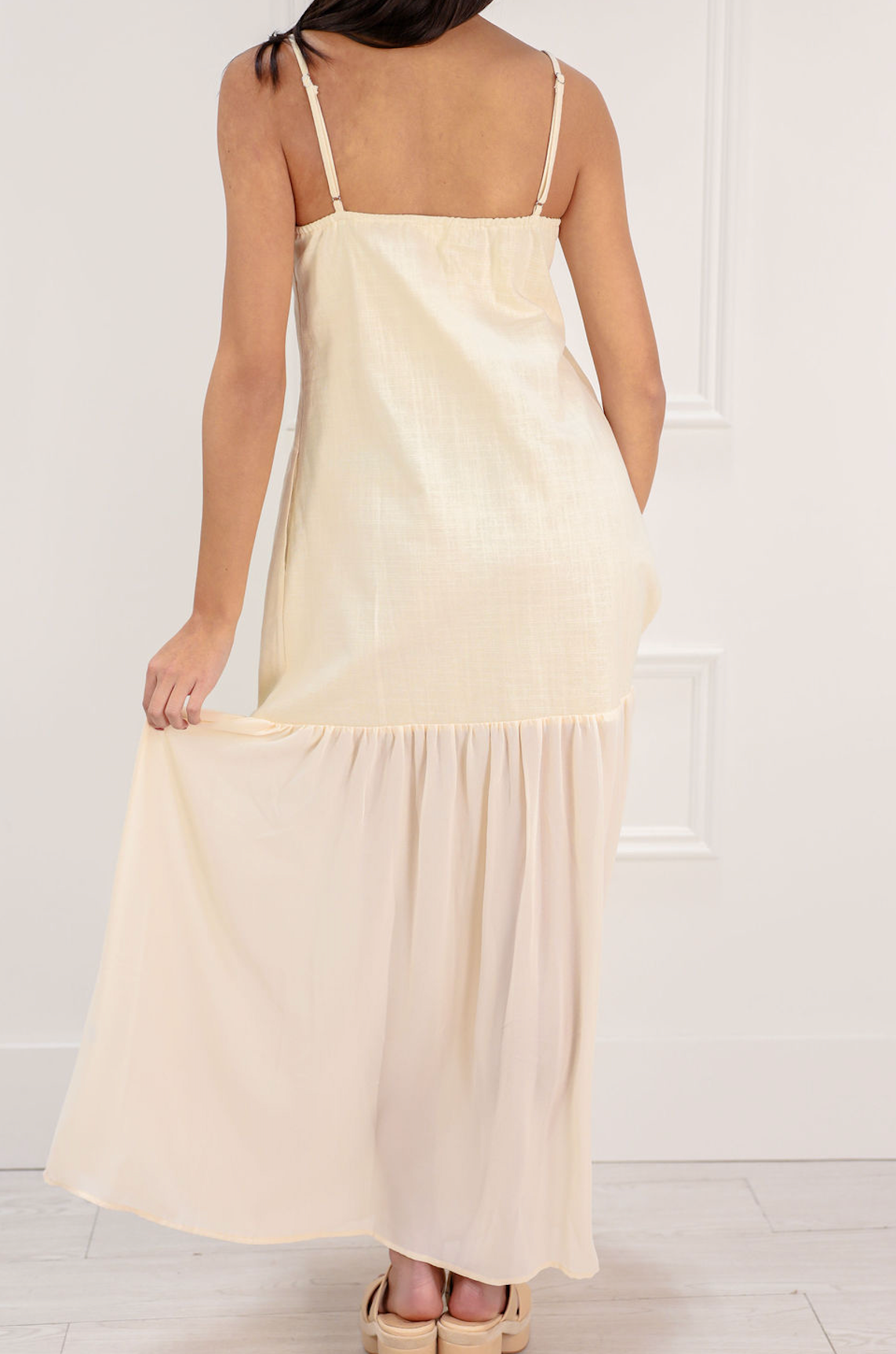 Muse Sheer Maxi Dress Ivory - Clothe Boutique