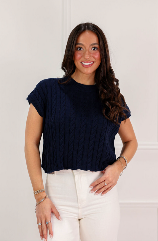Eliana Sweater Top Navy