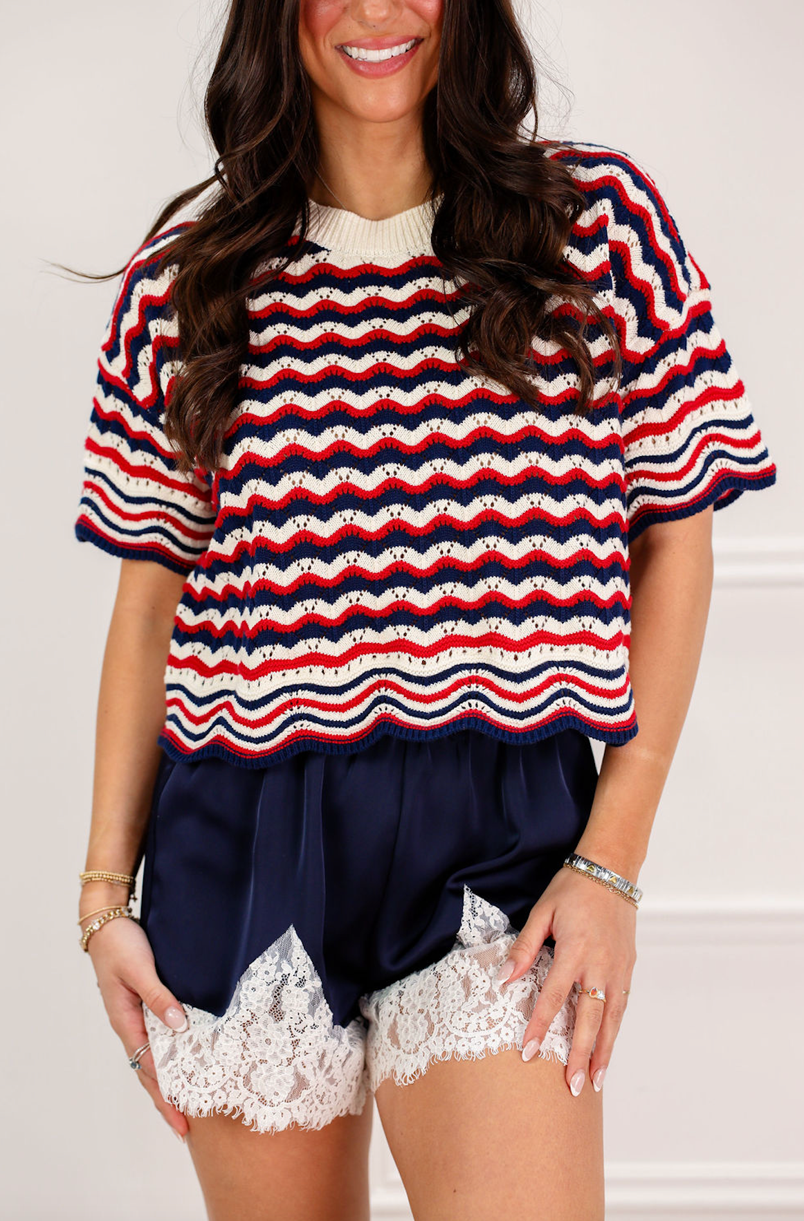 Red/Navy Knit Sweater