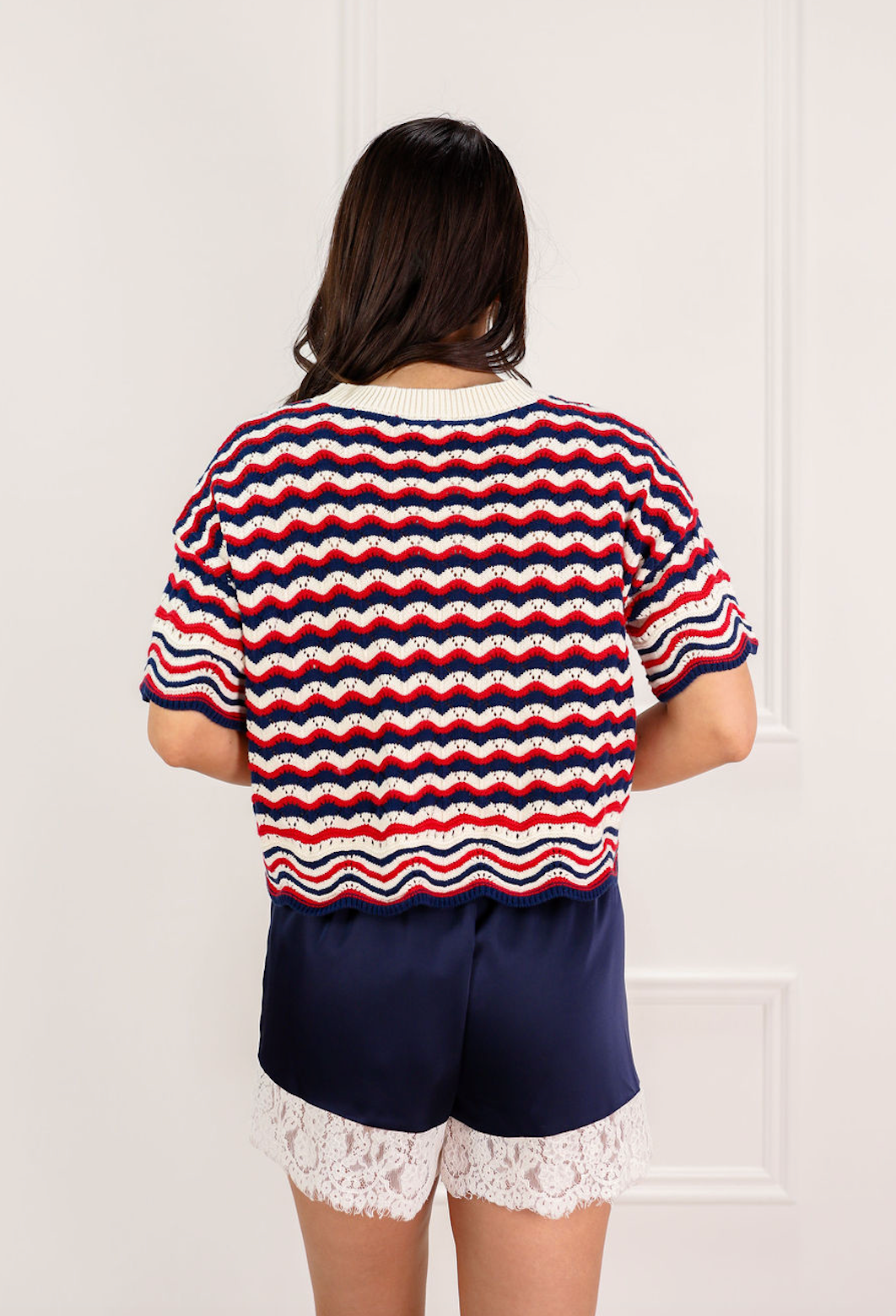 Red/Navy Knit Sweater