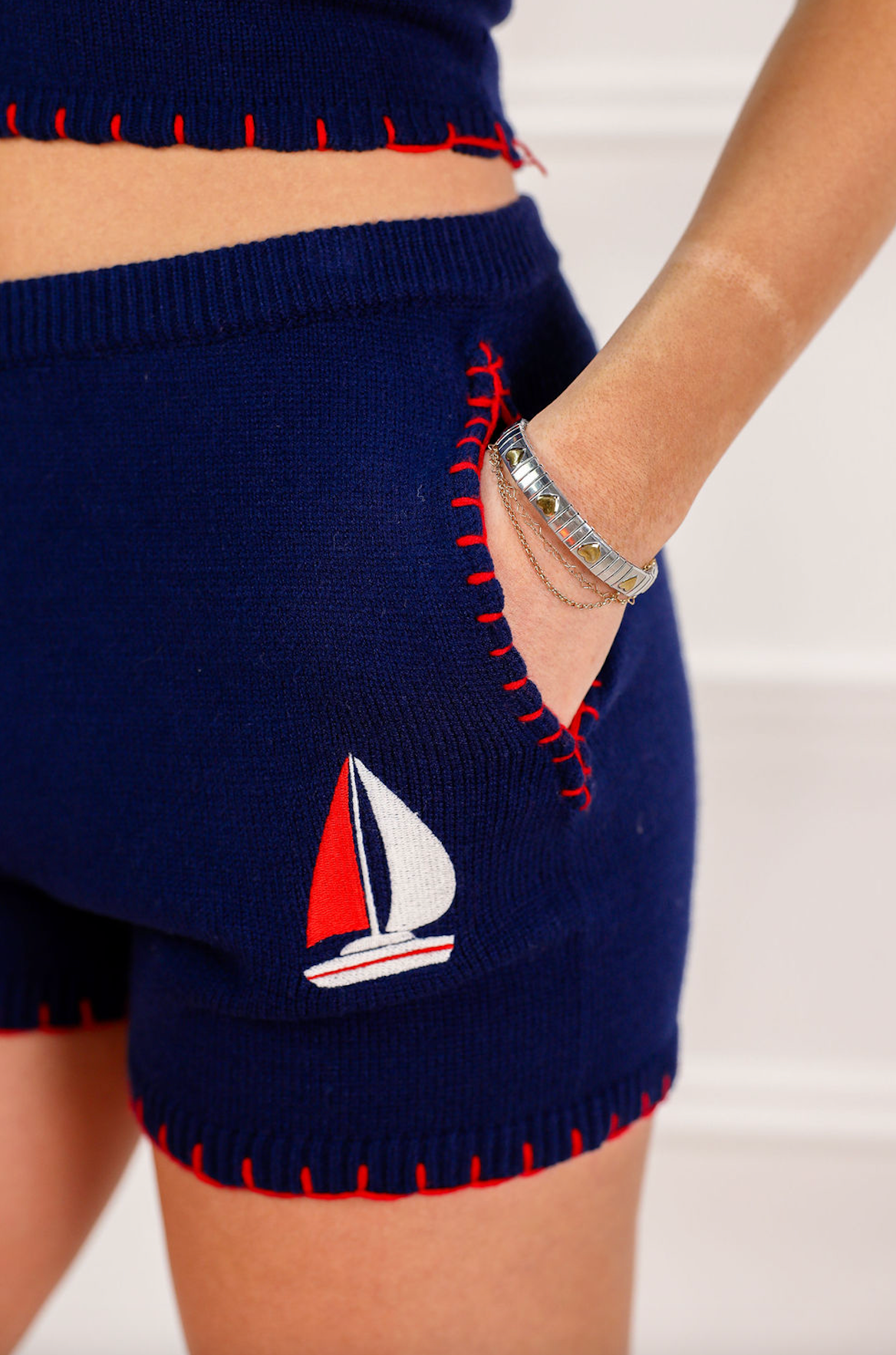Sailboat Knit Top & Shorts Set of 2
