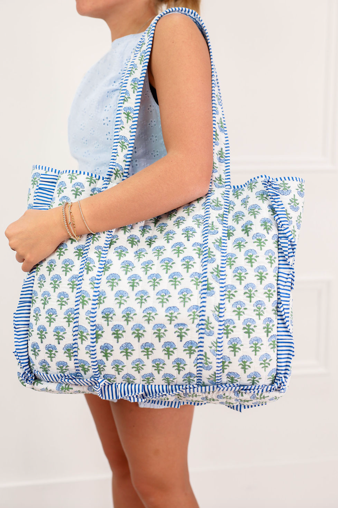 Carolina Ruffled Quilted Tote Bag - Clothe Boutique