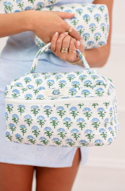 Carolina Quilted Cosmetic Handle Bag