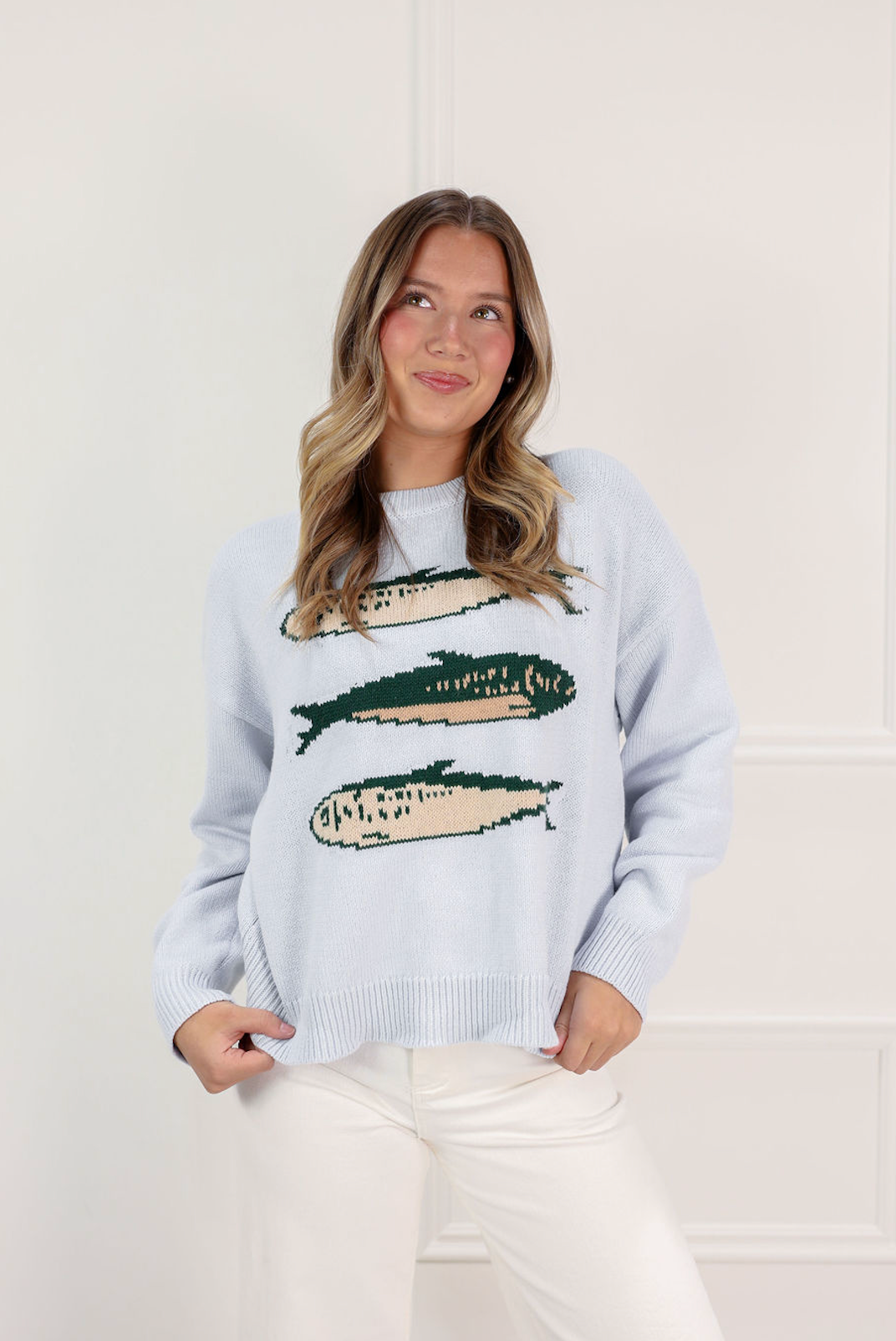Three Sardines Sweater Blue - Clothe Boutique