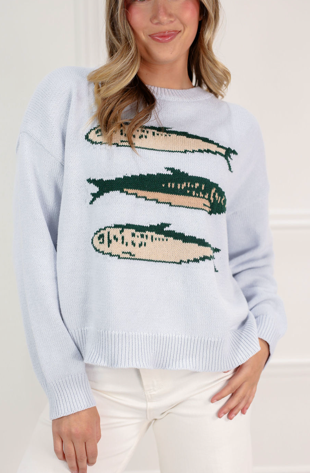 Three Sardines Sweater Blue - Clothe Boutique