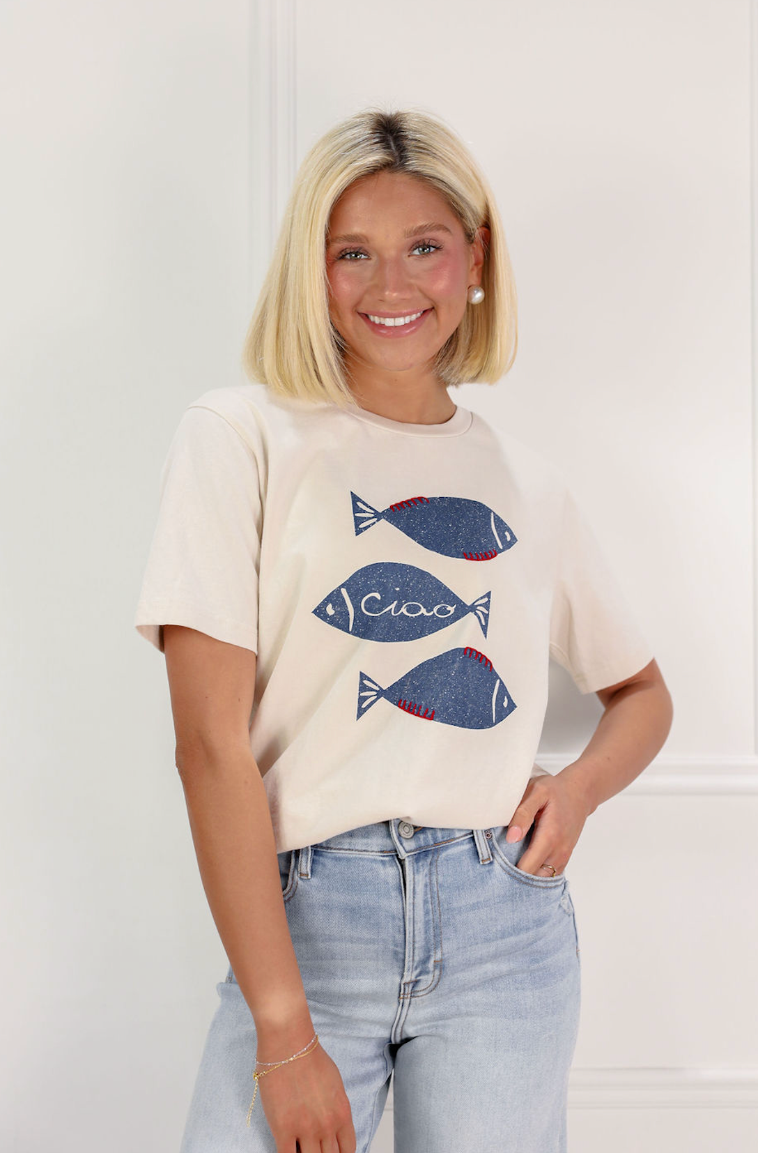 Fish Graphic Tee W/ Stitch