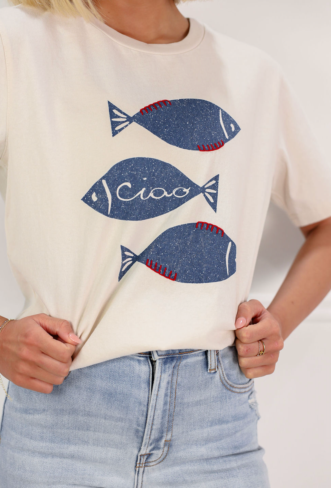 Fish Graphic Tee W/ Stitch