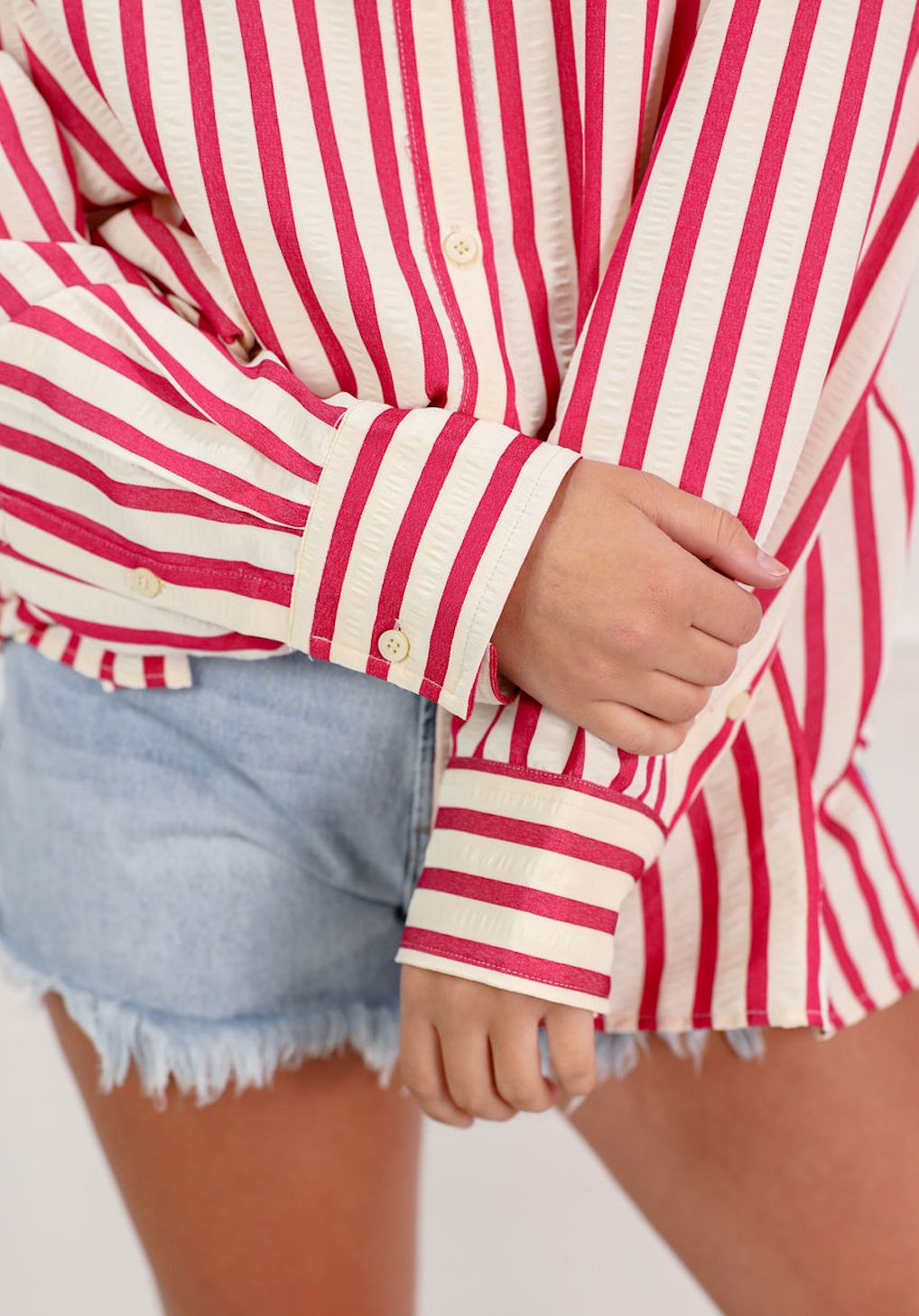 Red Stripe Oversized Shirt
