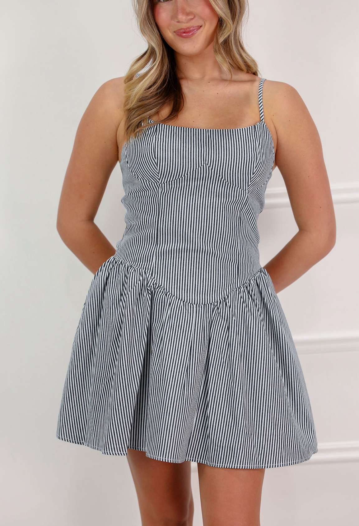 Stripe Fit And Flare Mini Dress