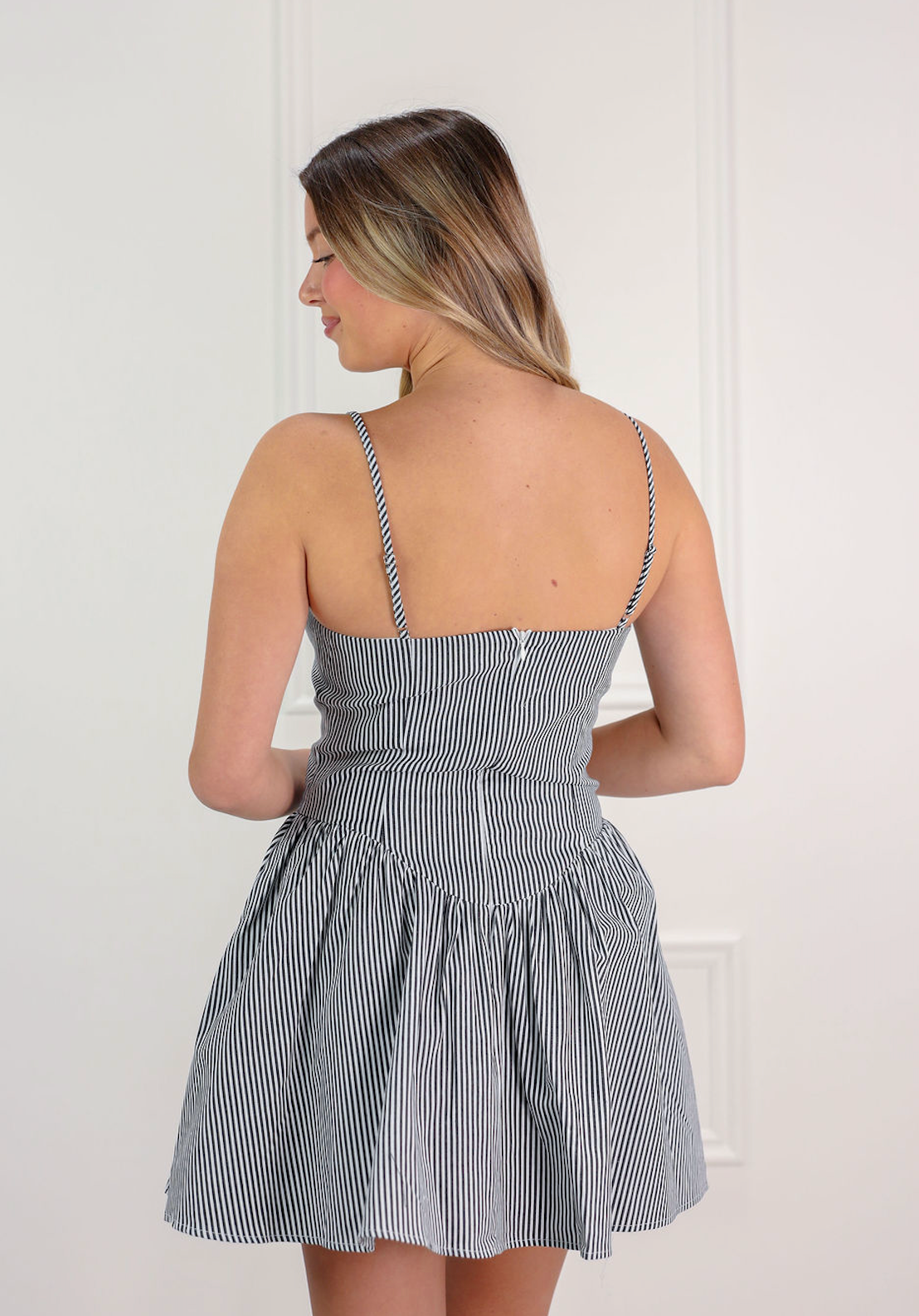 Stripe Fit And Flare Mini Dress