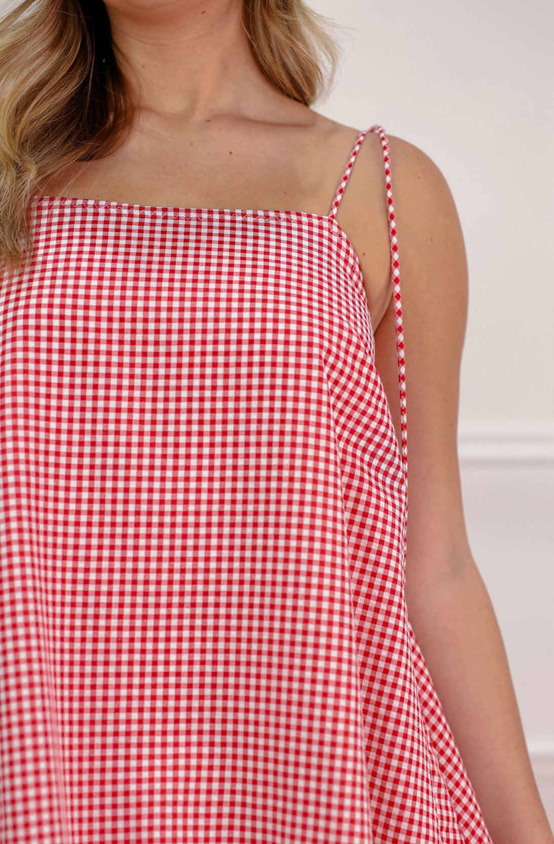 Red Gingham Bubble Dress