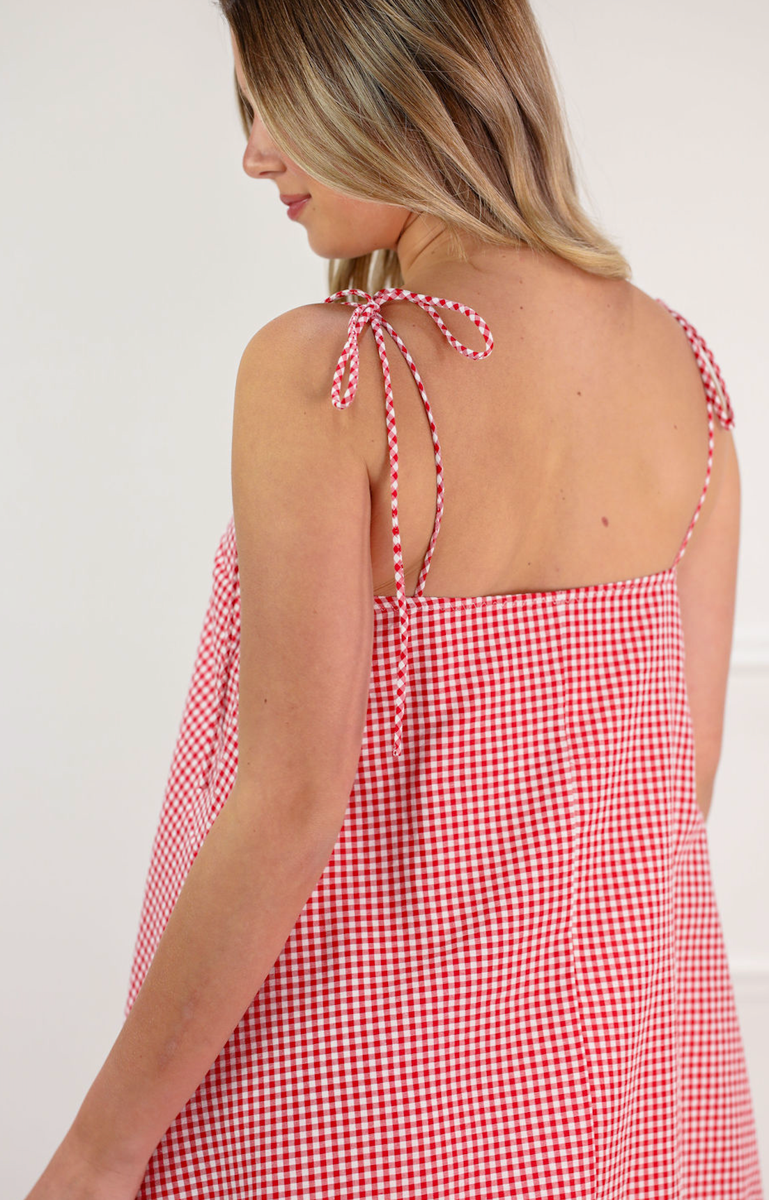 Red Gingham Bubble Dress