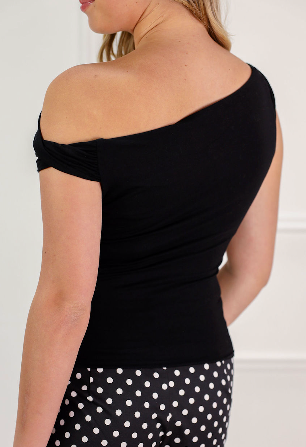 Asymmetrical Sweater Top Black - Clothe Boutique