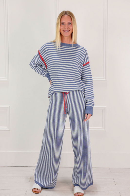 Marine Stripe Sweater & Pants Set of 2