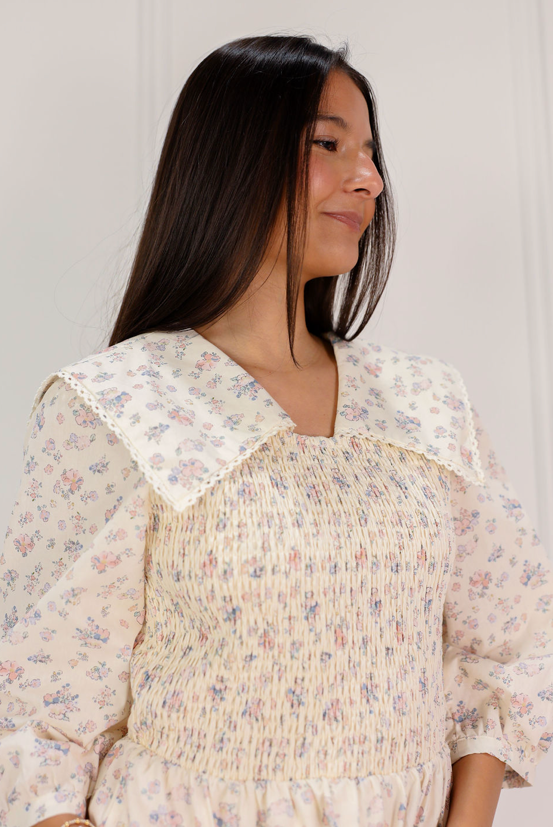 Saylor Collar Smocked Blouse
