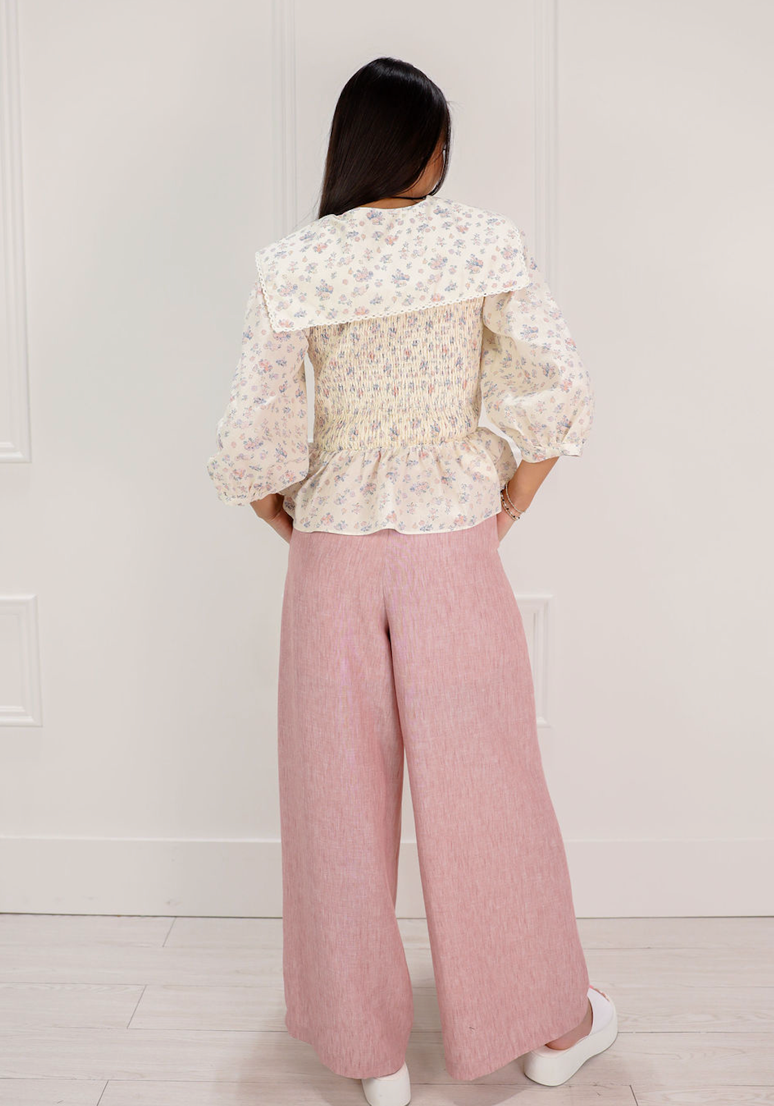 Saylor Collar Smocked Blouse