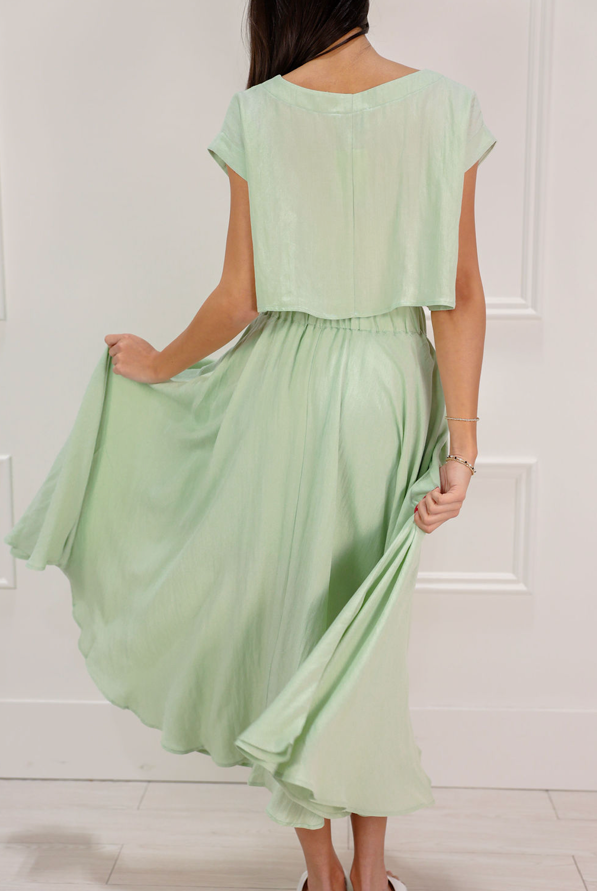 Cropped Top & Midi Skirt Set of 2 Sage