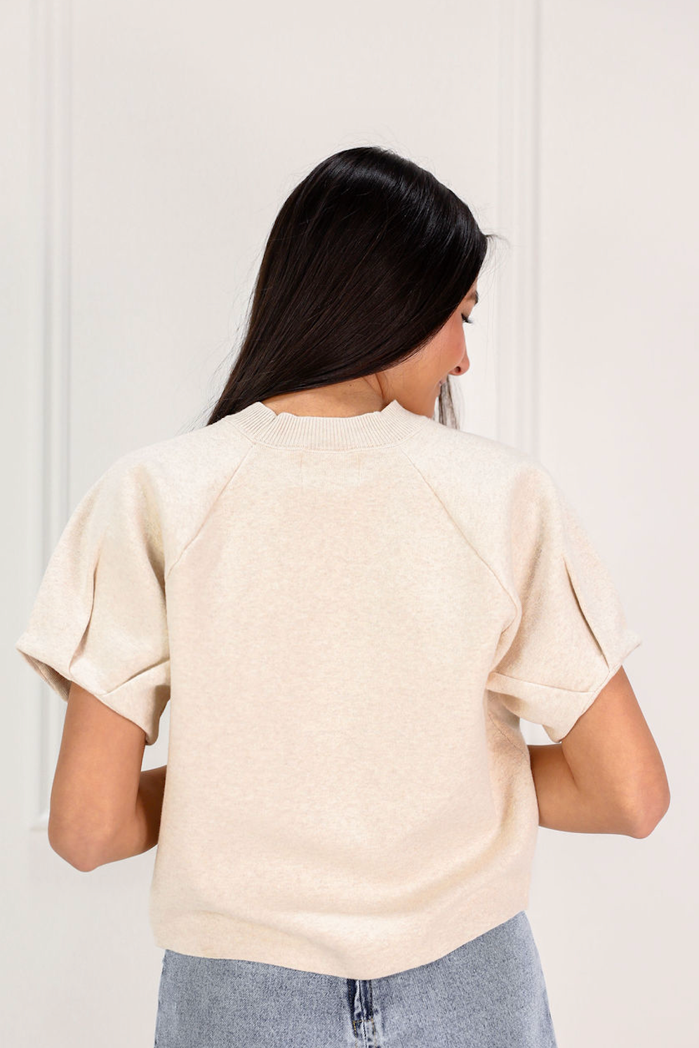 Short Sleeve Crew Knit Top