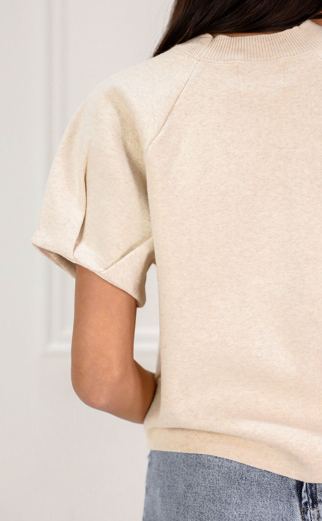 Short Sleeve Crew Knit Top