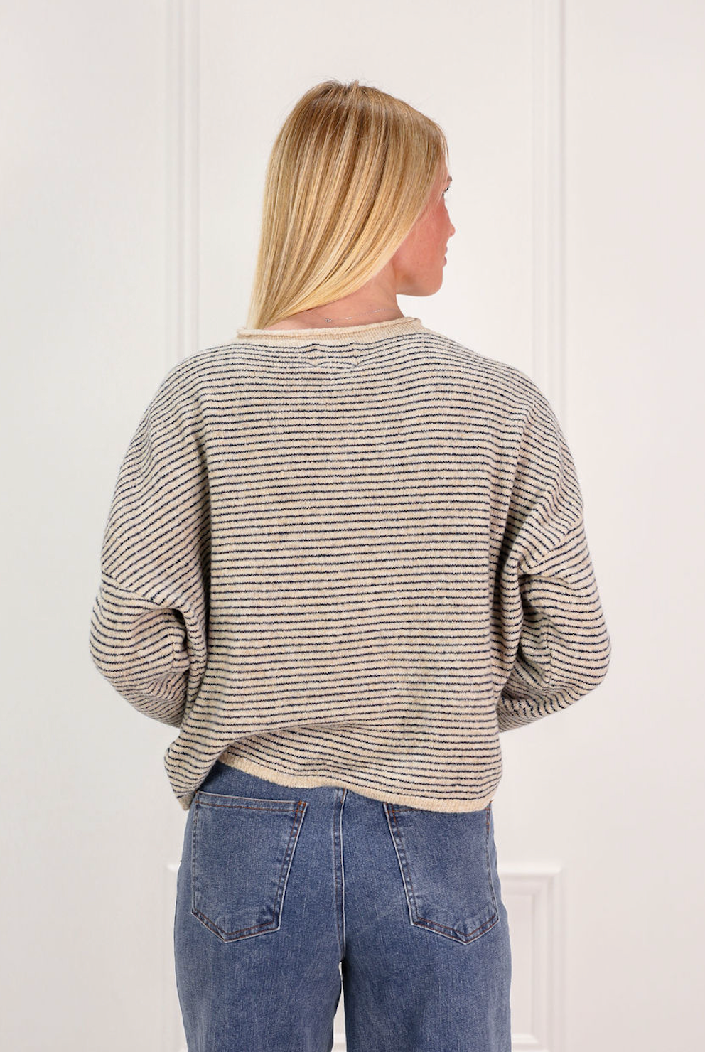 Piper Pinstripe Cardigan Natural