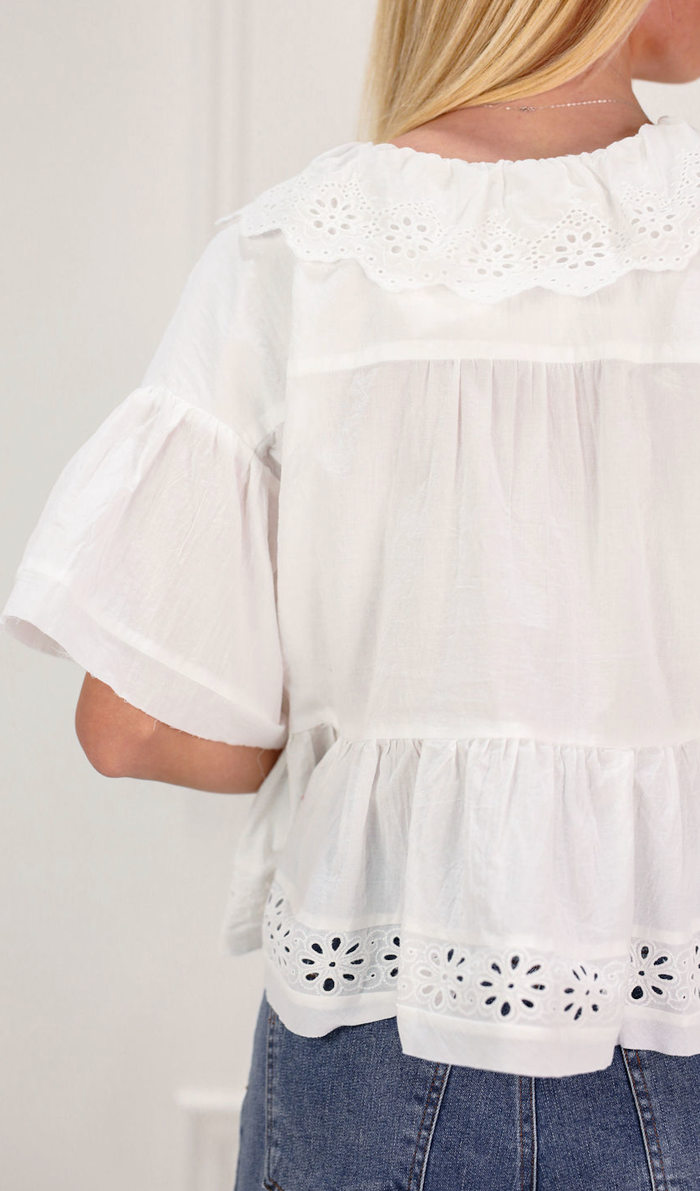 Eyelet Ruffled Blouse