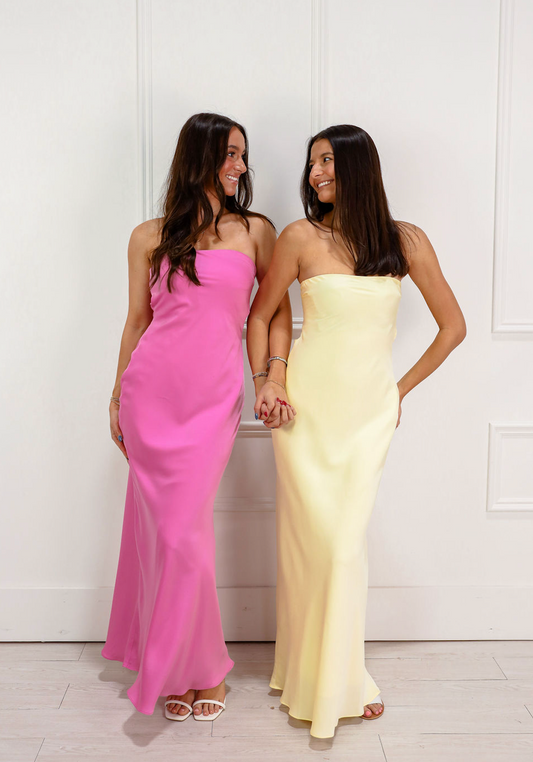 Strapless Satin Dress Butter