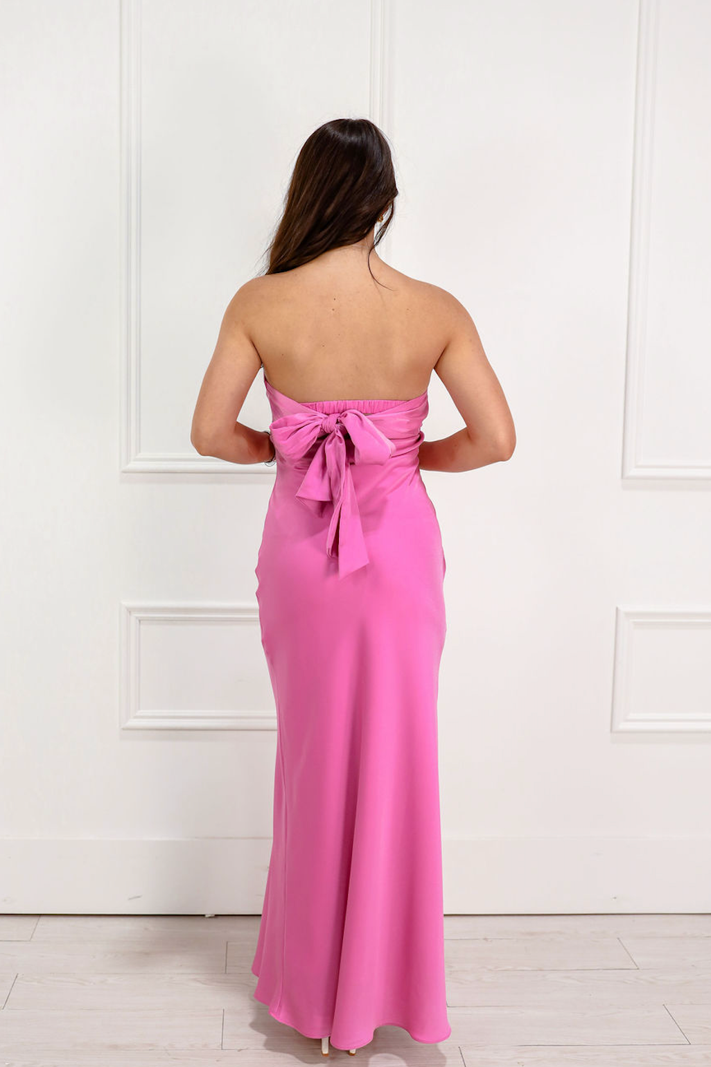 Strapless Satin Dress Peony