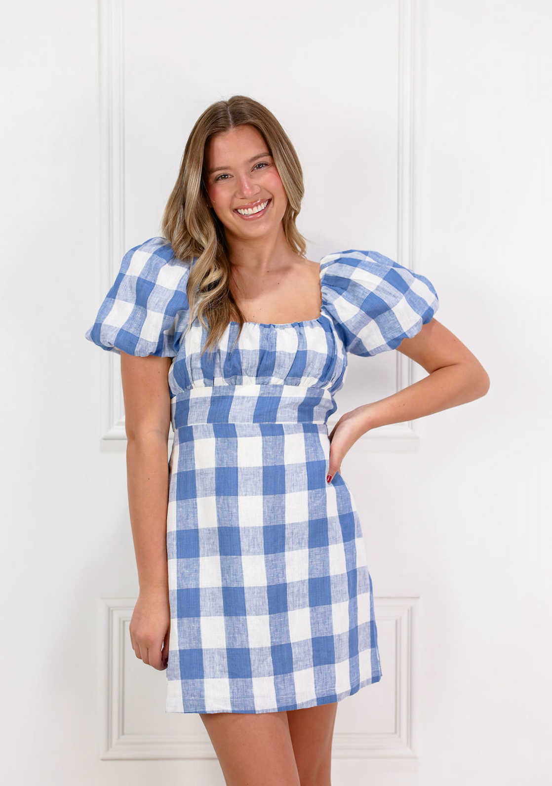 Periwinkle Gingham Dress