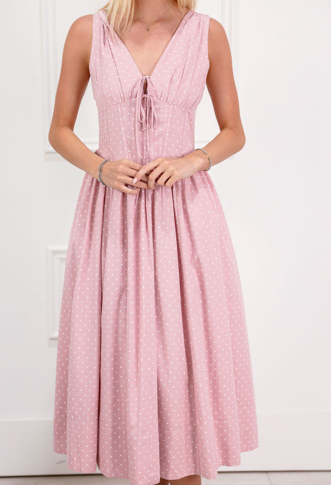 Shae Dottie Midi Dress Pink