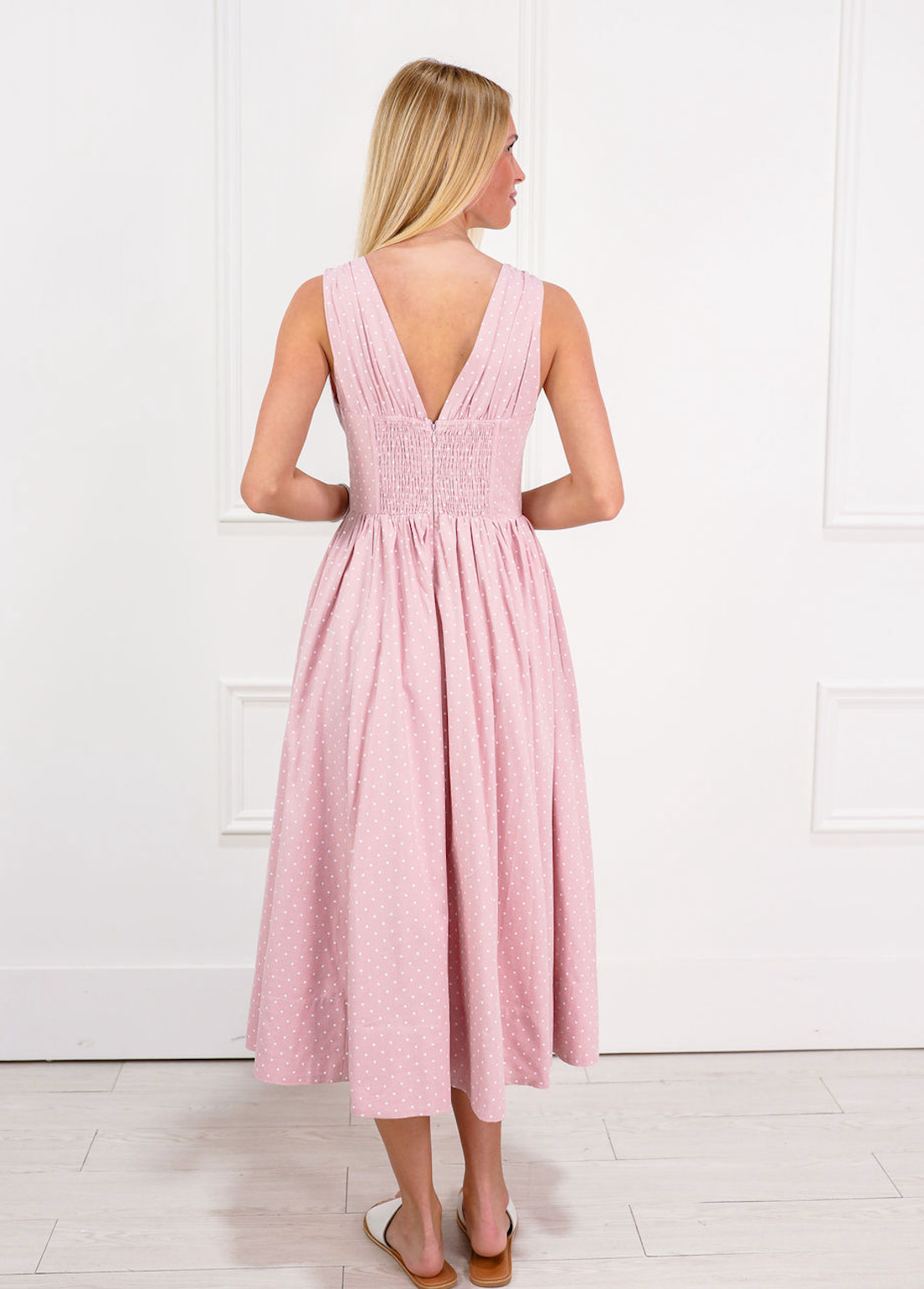 Shae Dottie Midi Dress Pink