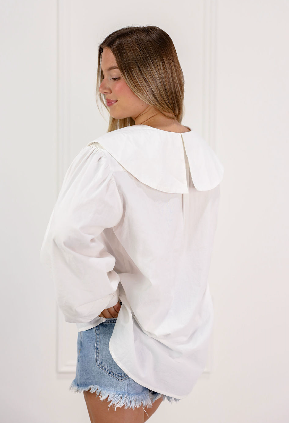 Finley Big Collar Blouse White