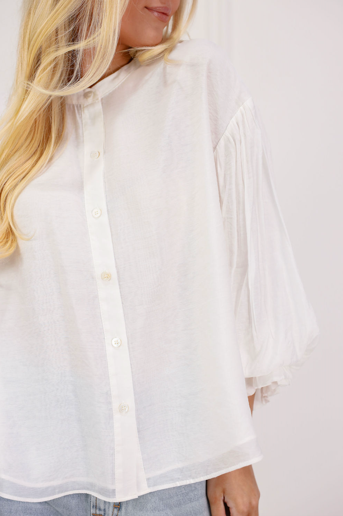 Puff Sleeve Button Down Blouse