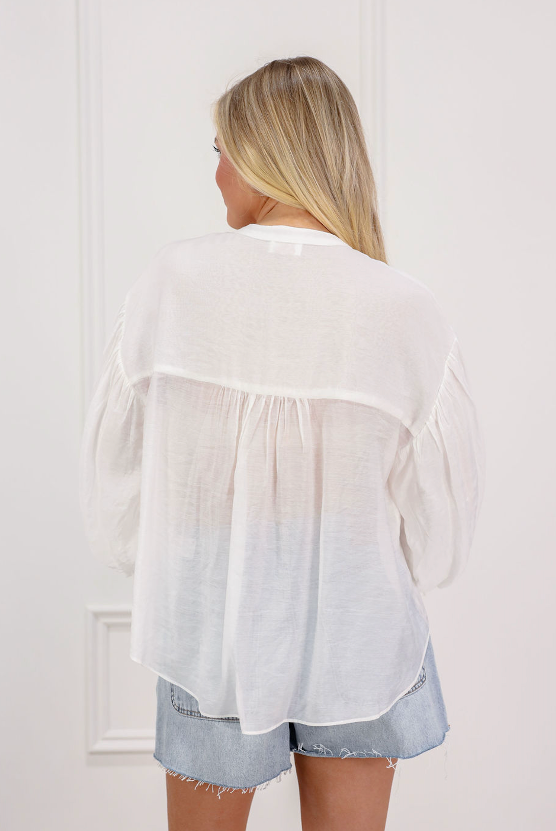Puff Sleeve Button Down Blouse