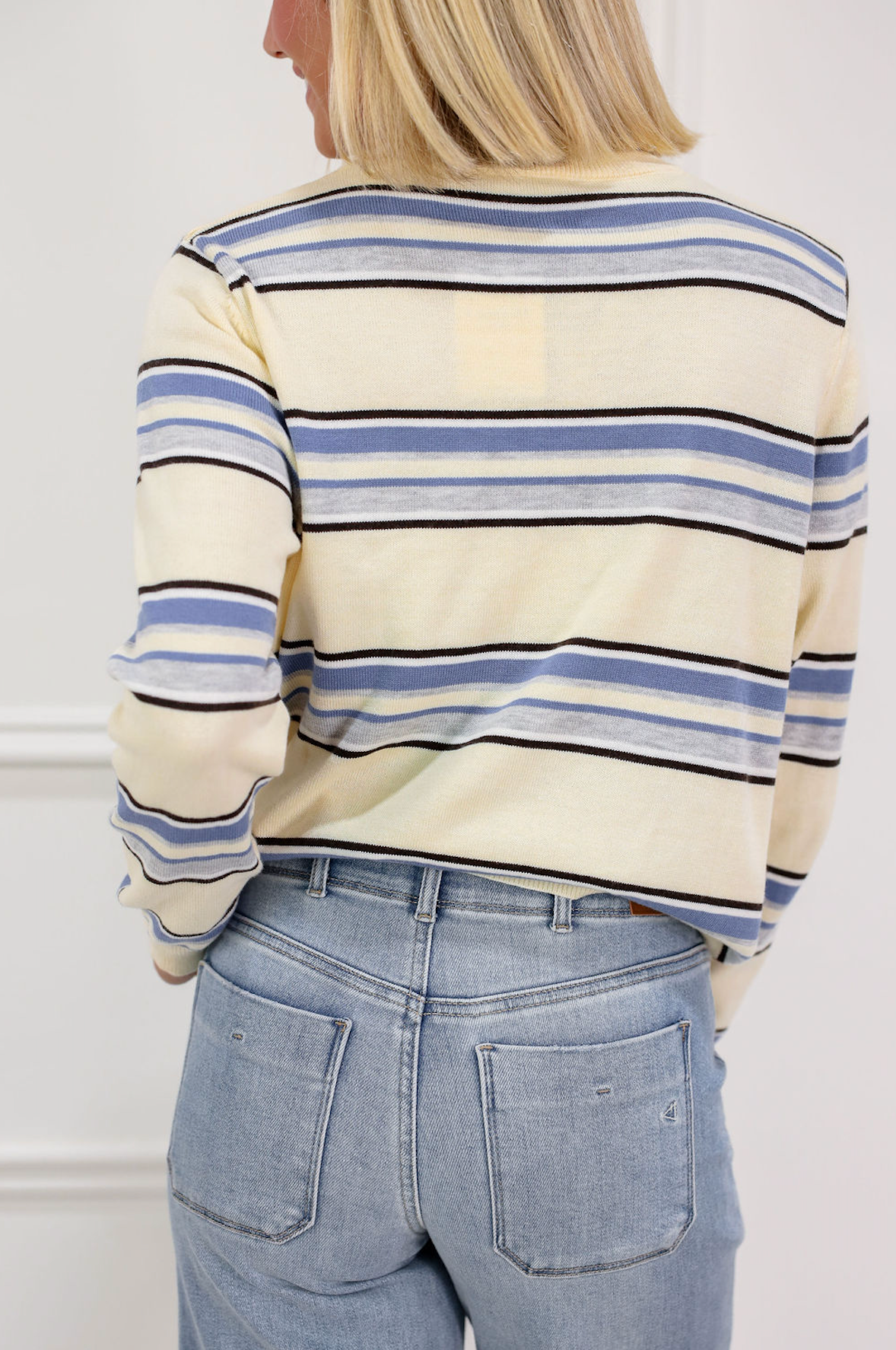 Lemon Striped Crewneck Knit