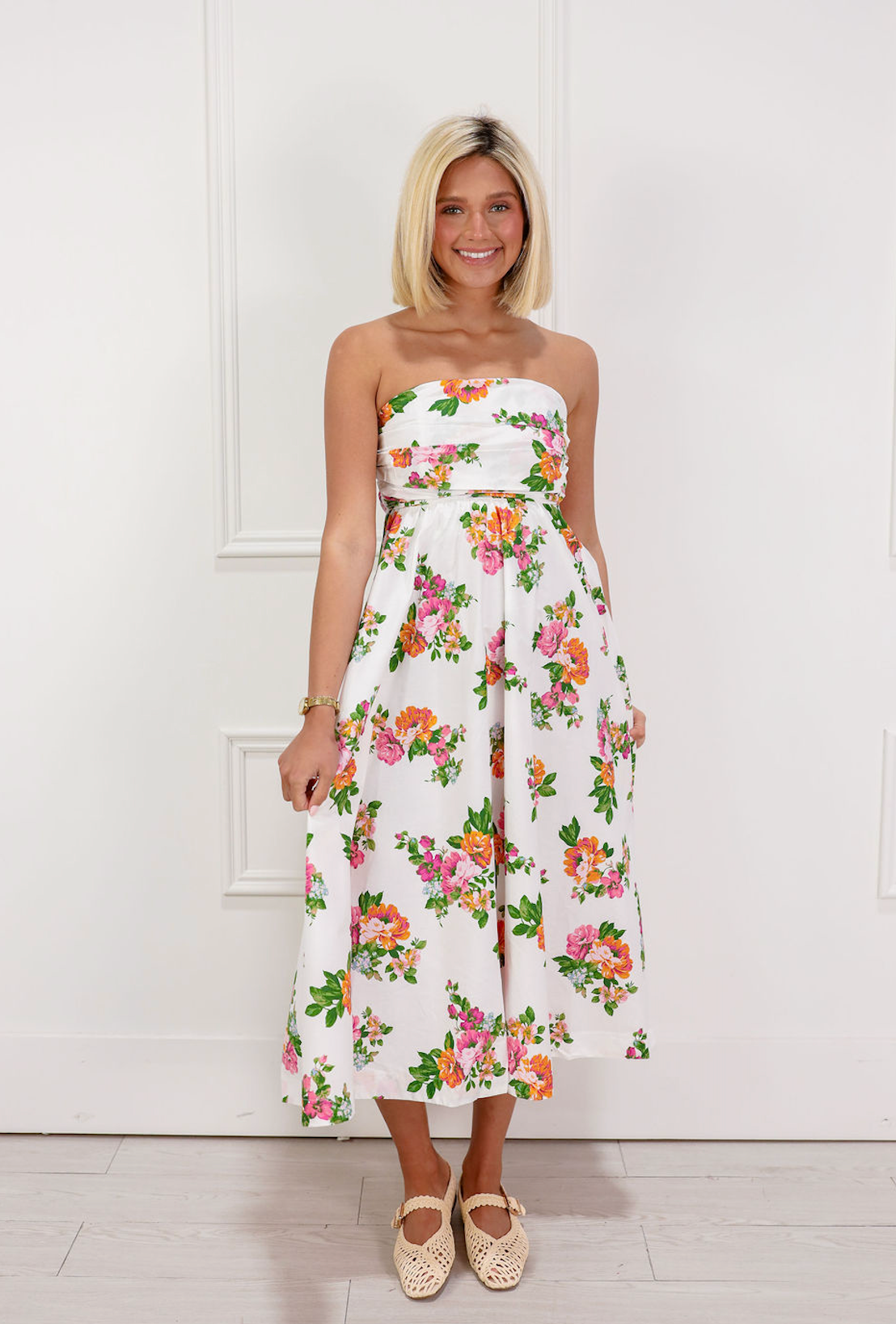 Londyn Floral Strapless Dress