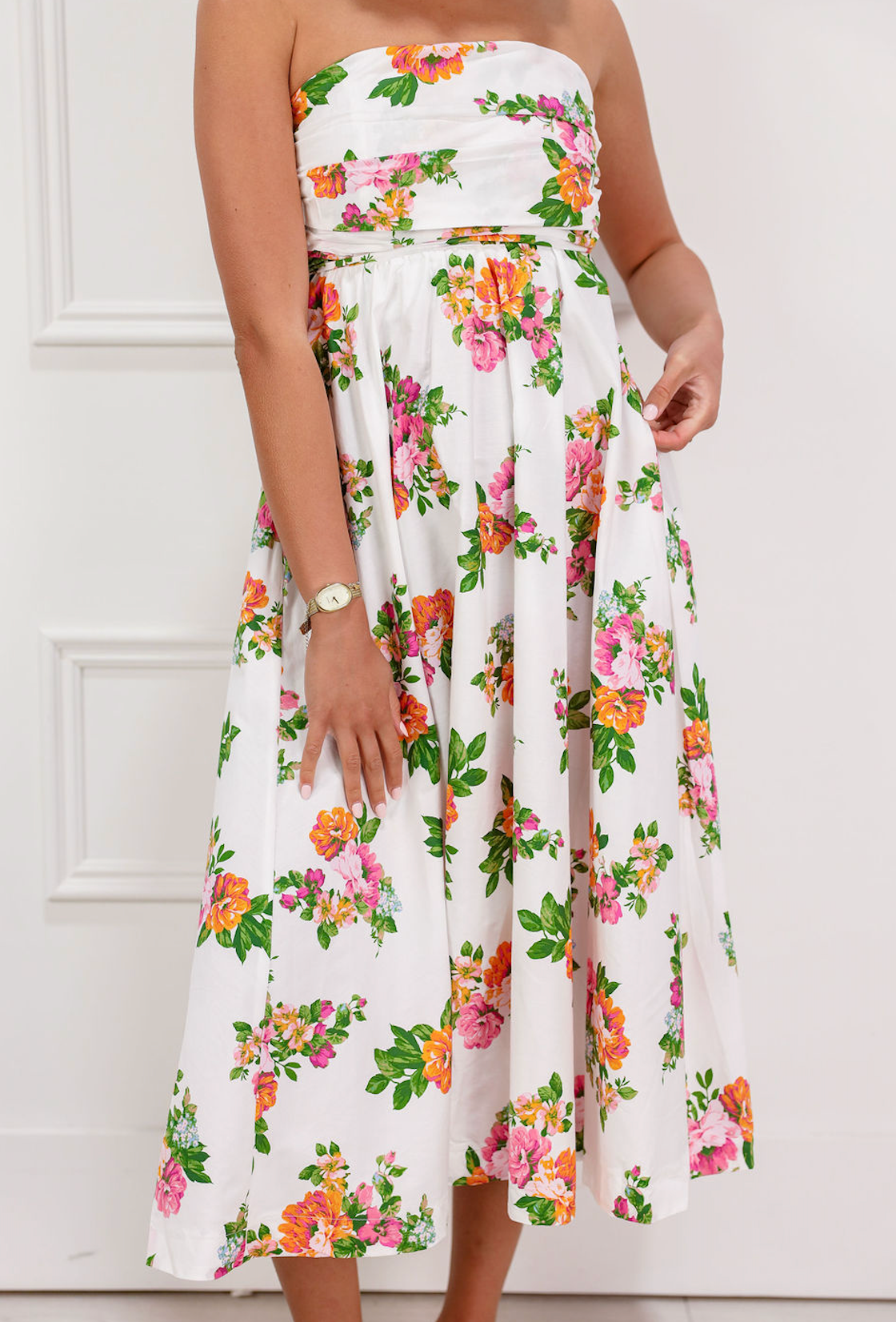 Londyn Floral Strapless Dress
