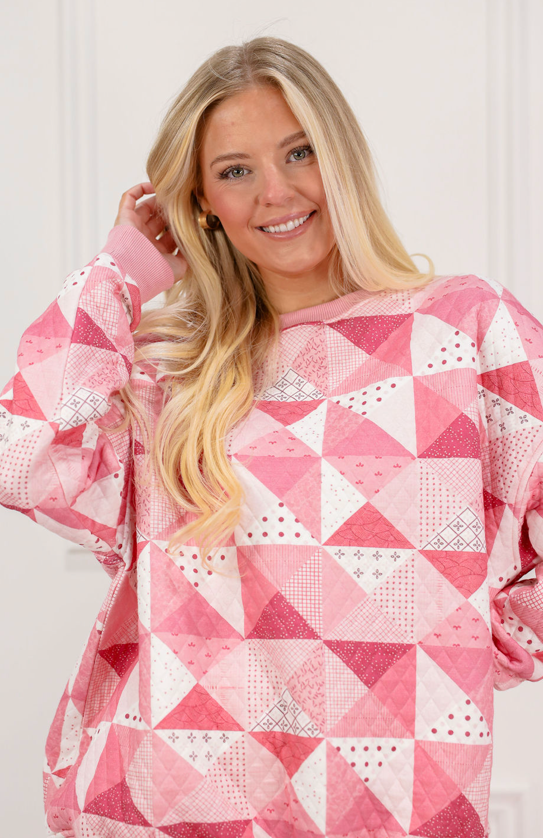 Gemma Quilted Mock Neck Pullover